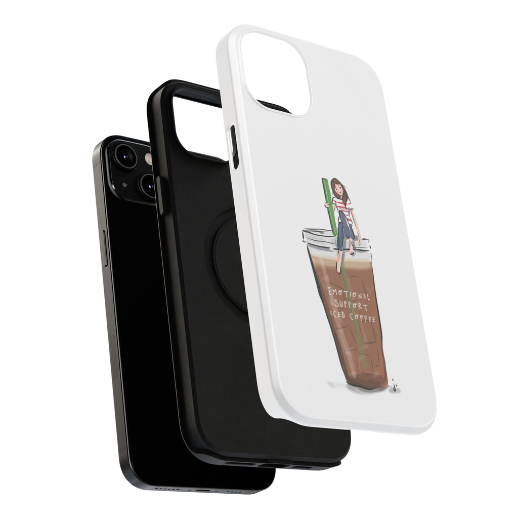 Iced Coffee & Me Phone Case — Cute Illustration 'Emotional Support Iced Coffee' Impact-Resistant Case