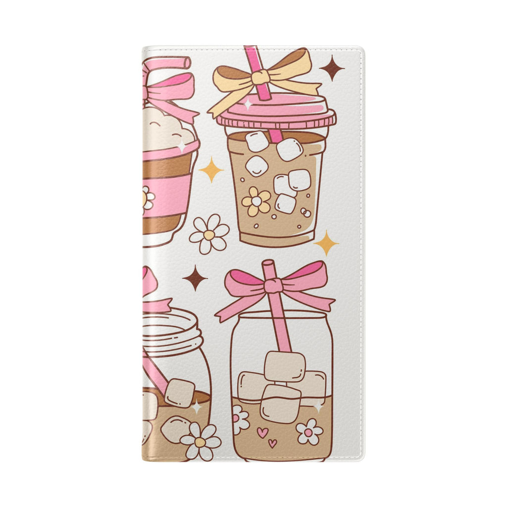 Cute Coffee & Latte Flip Phone Case – Cozy Boba & Dessert Wallet Cover