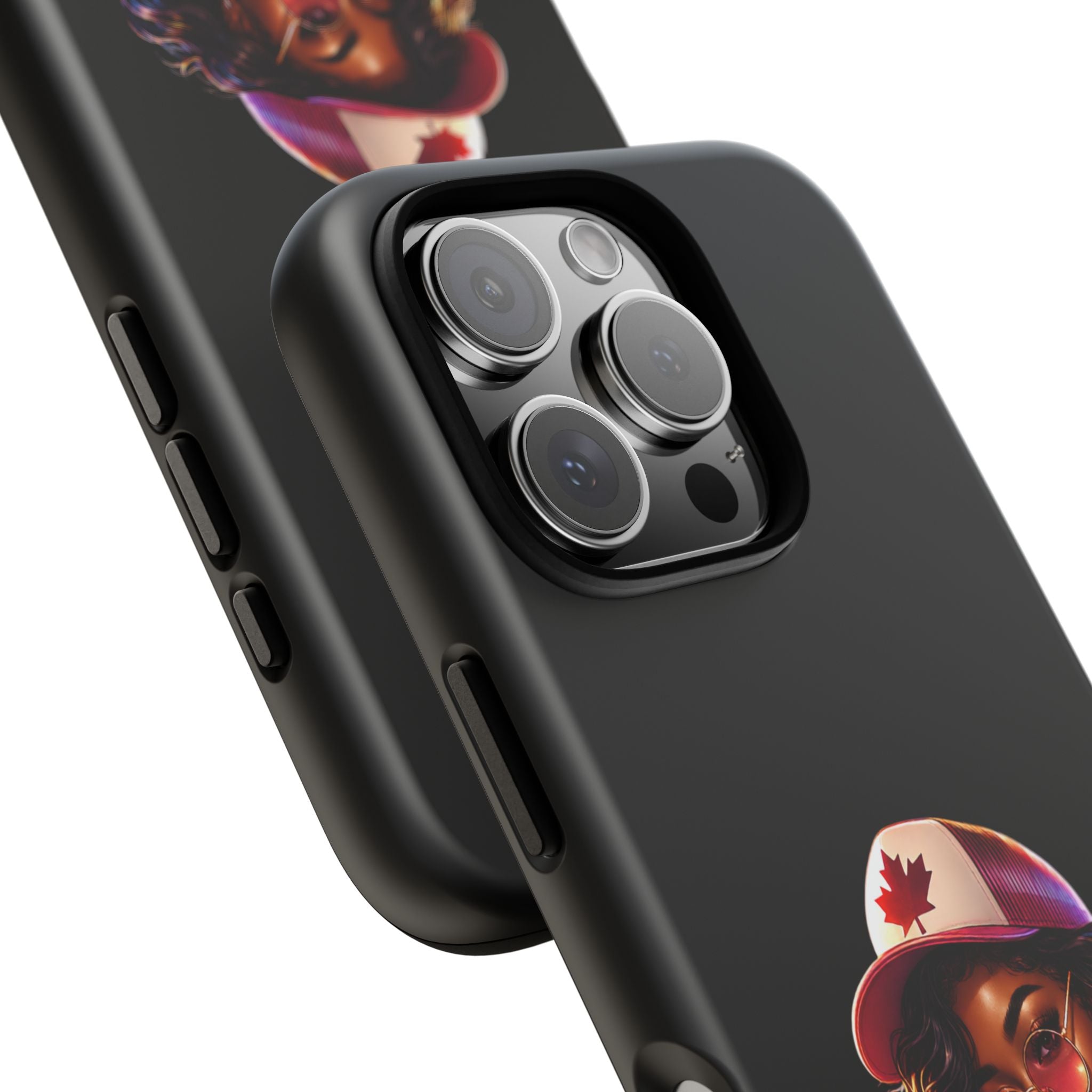 Canadian Vibes Phone Case — Afrobeat Girl with Headphones & Passport Design