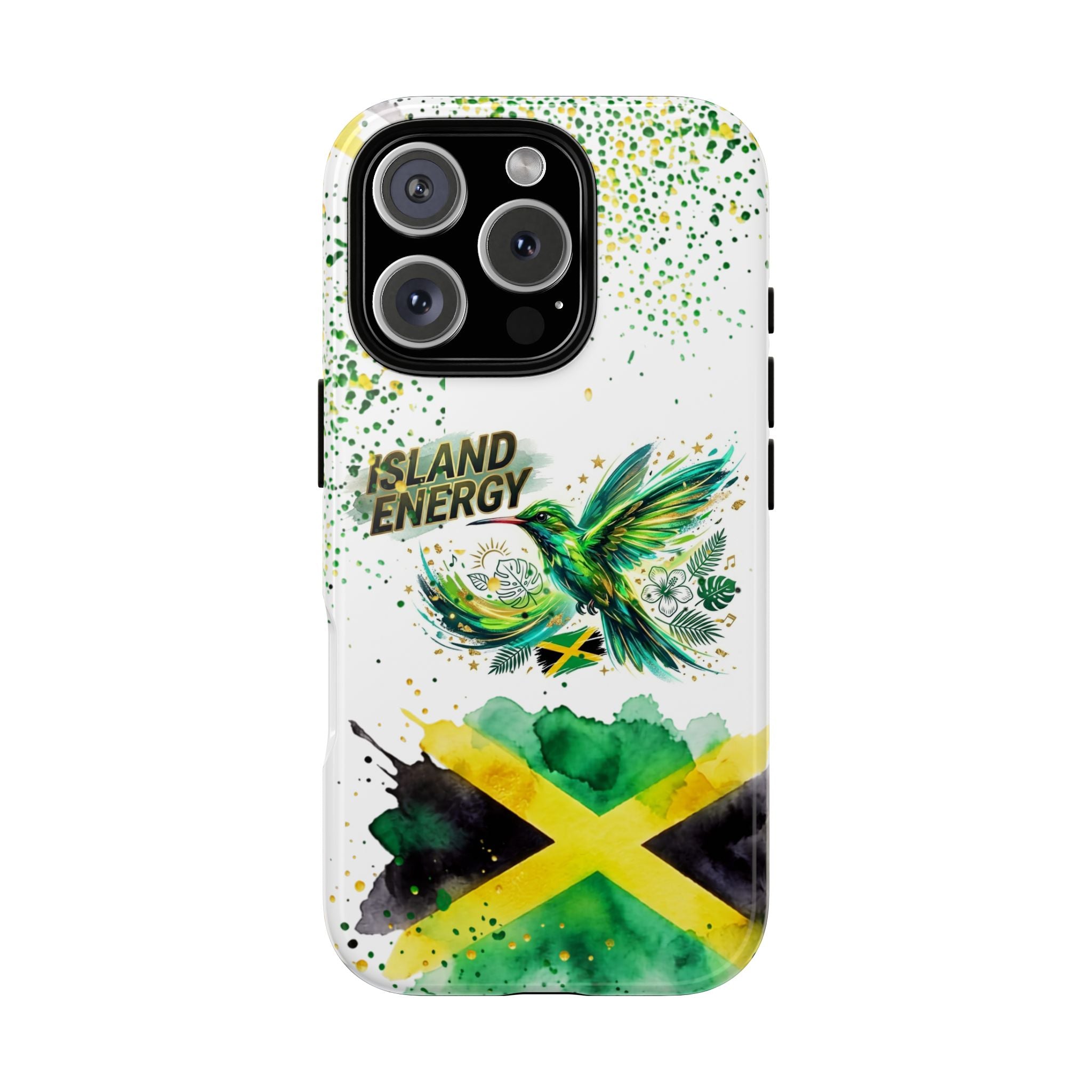 Island Energy Tough Phone Case — Colorful Hummingbird & Tropical Sunset Protective Cover