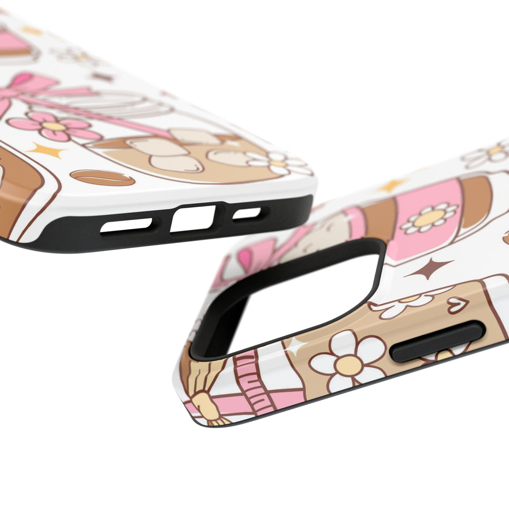 Cute Pink Coffee & Latte Pattern Impact Phone Case