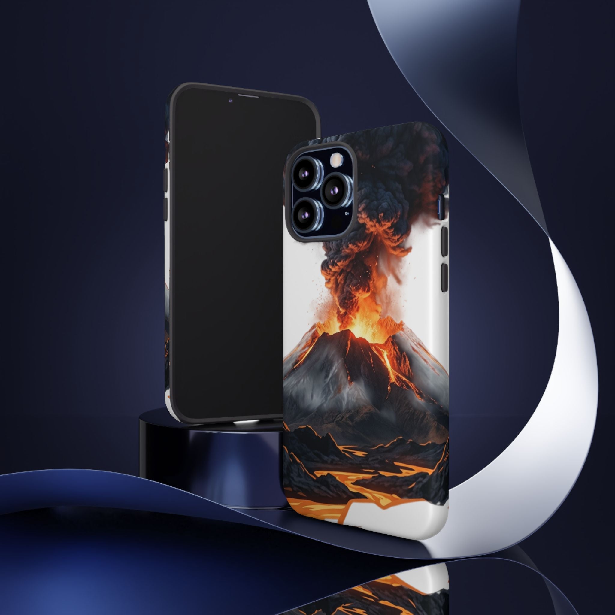 Volcano Eruption Tough Phone Case — Fiery Lava Protective Cover
