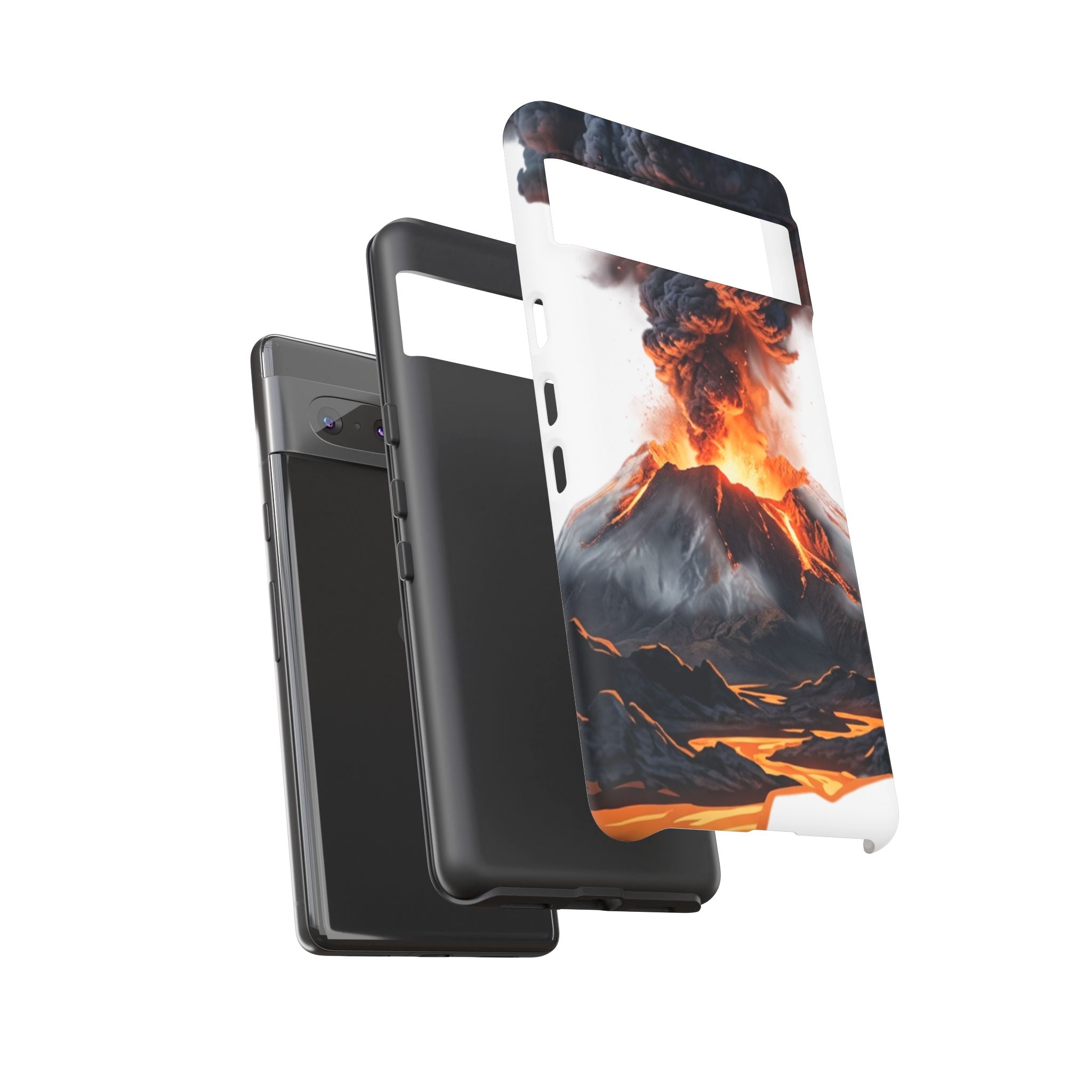 Volcano Eruption Tough Phone Case — Fiery Lava Protective Cover