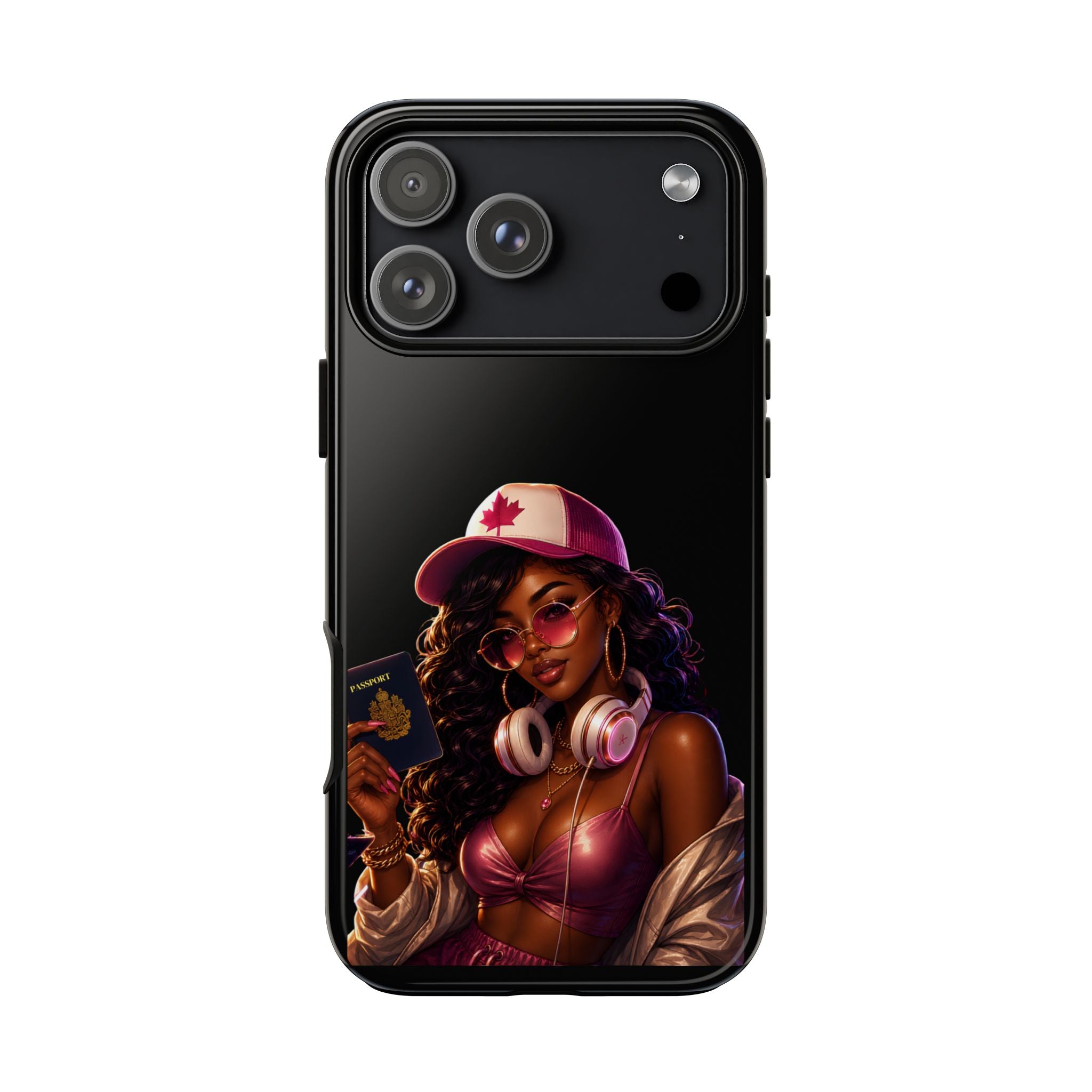 Phone Case — Stylish Urban Woman Design with Maple Cap