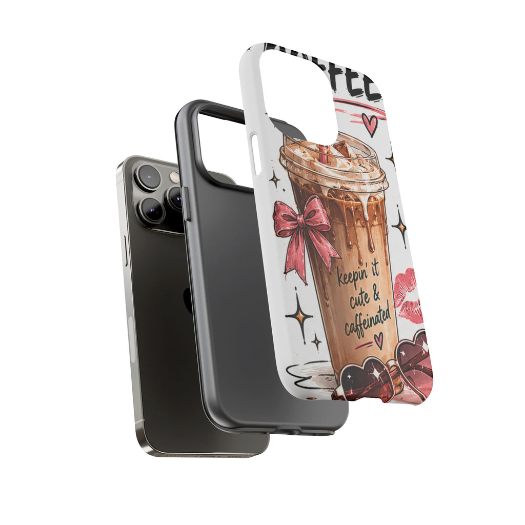 Phone Case — "Keepin' It Cute & Caffeinated" Iced Coffee Design