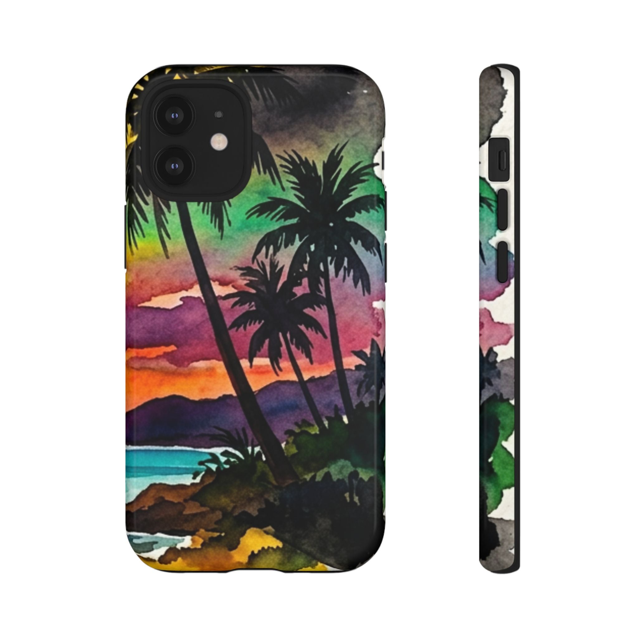 Tropical Sunset Phone Case – Palm Tree Beach Protective Cover