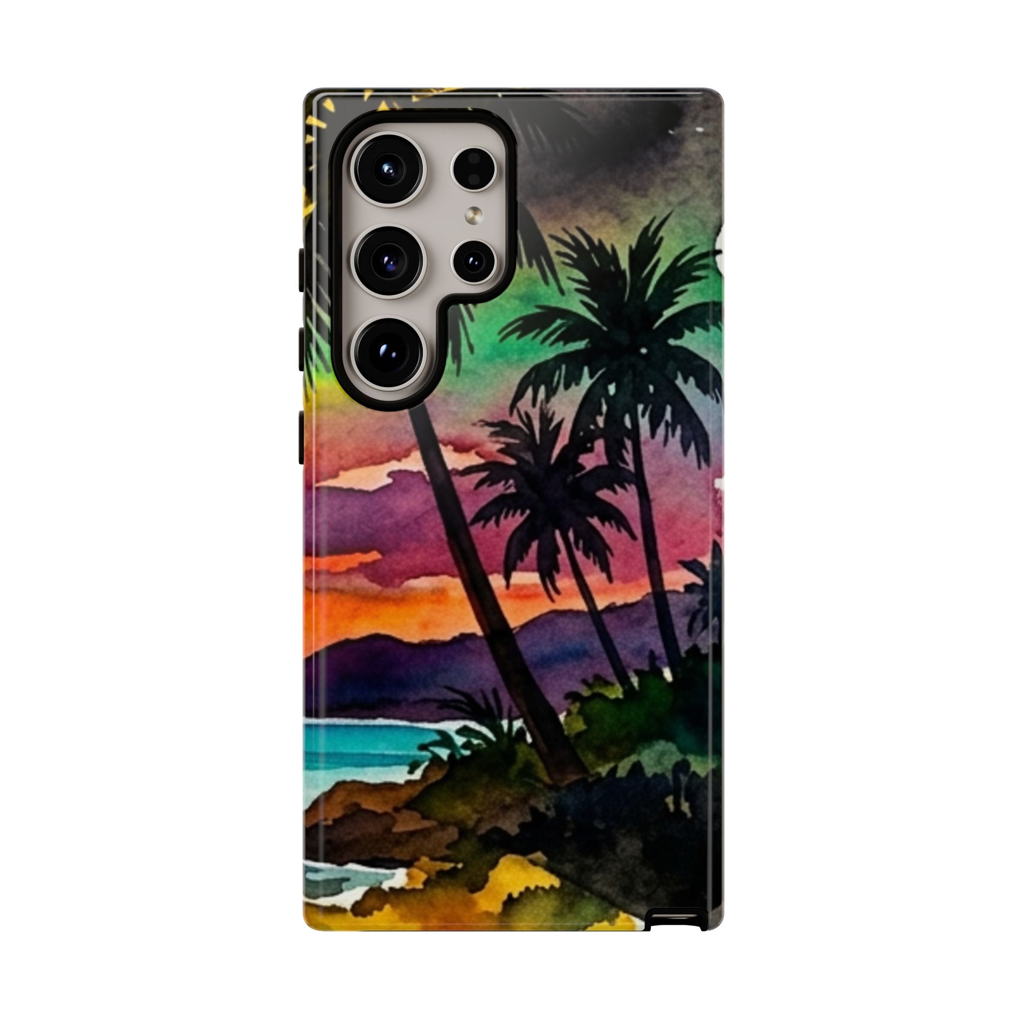 Tropical Sunset Phone Case – Palm Tree Beach Protective Cover