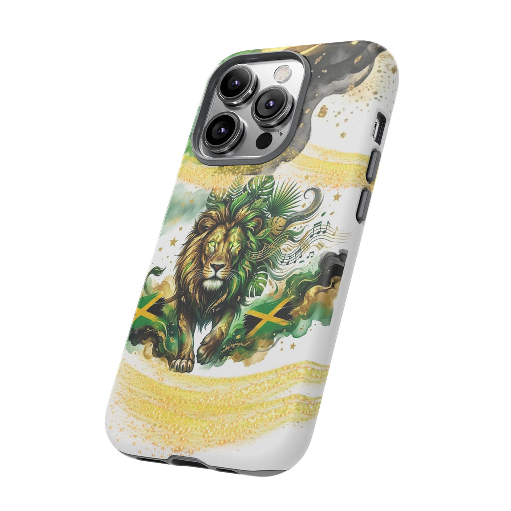 Reggae Lion Phone Case — Jamaican Flag Rasta Art Tough Phone Cover