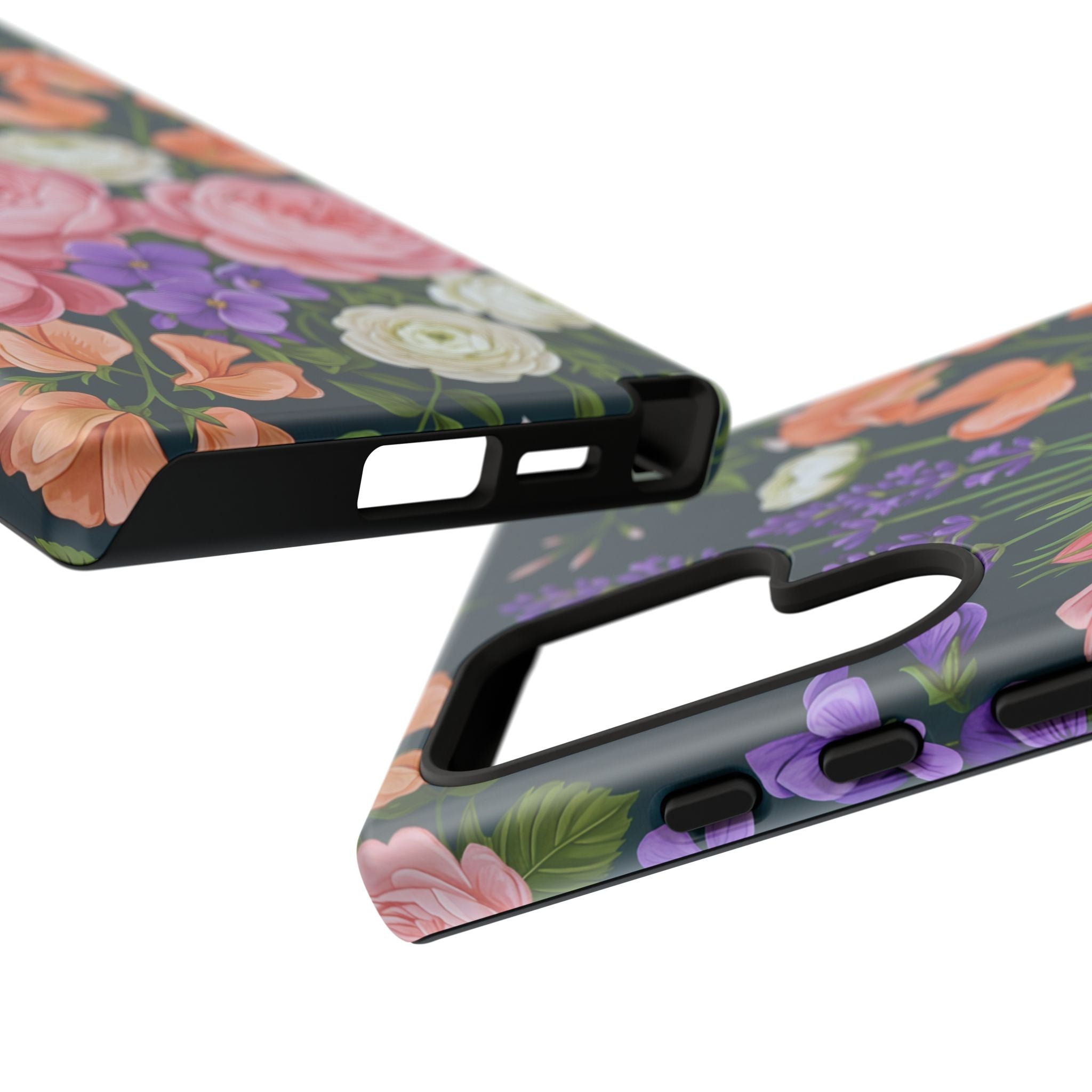 Floral Bouquet Phone Case — Vintage Roses & Lavender Protective Cover