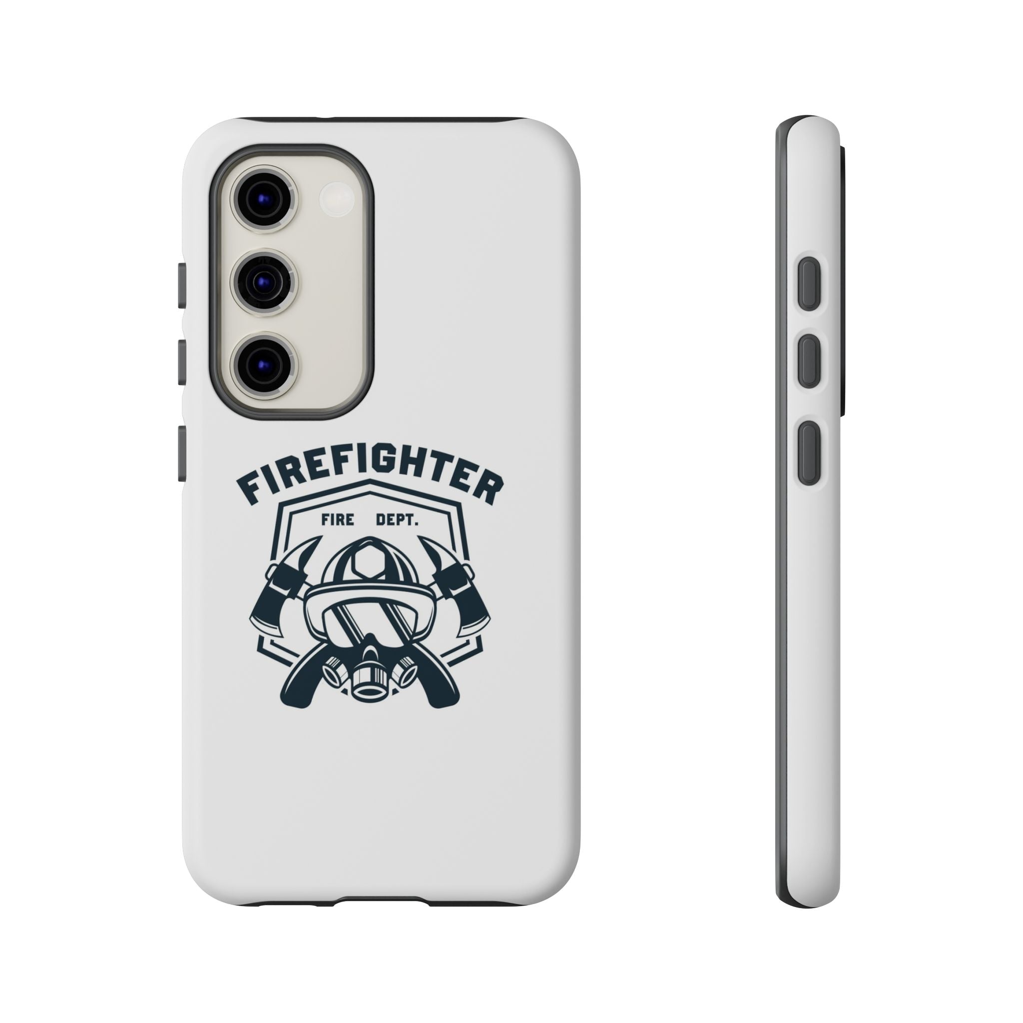 Firefighter Tough Phone Case — Fire Dept Helmet & Axes Protective Cover