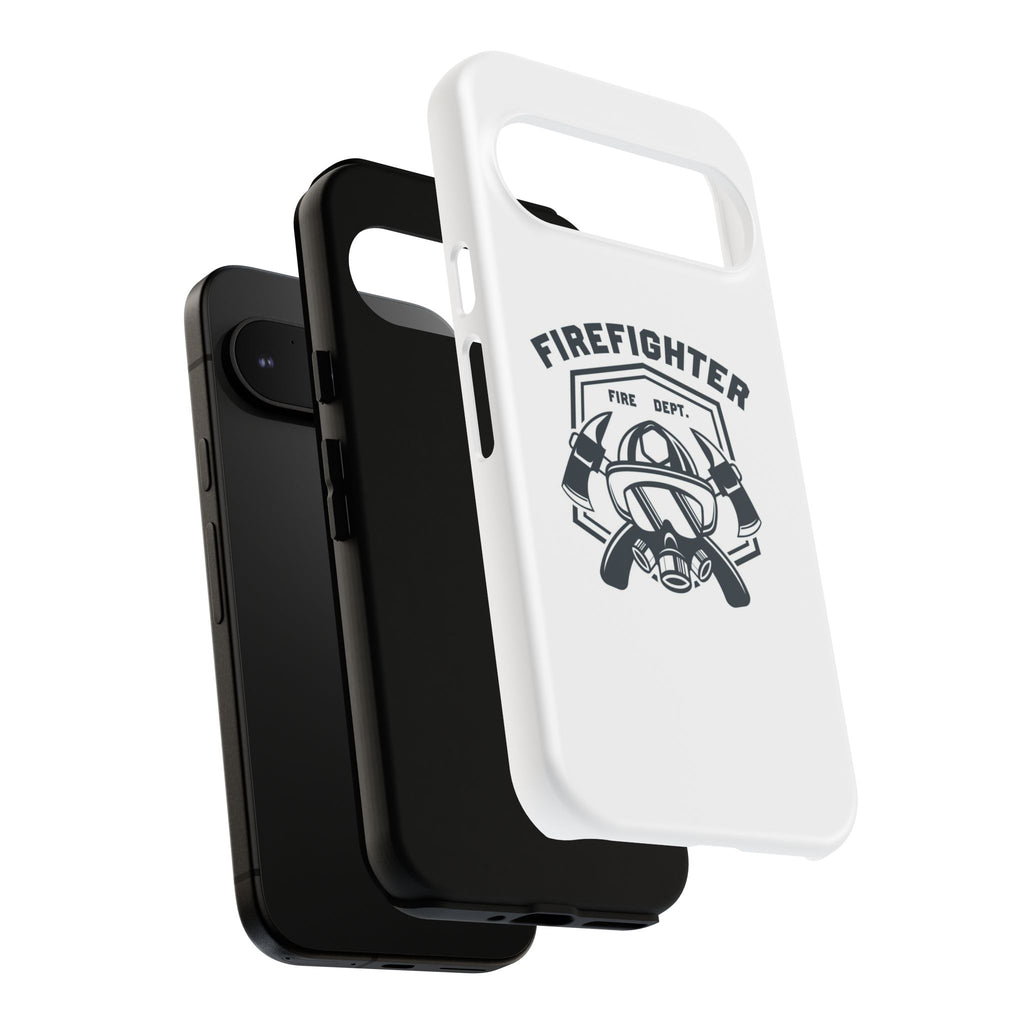 Firefighter Tough Phone Case — Fire Dept Helmet & Axes Protective Cover