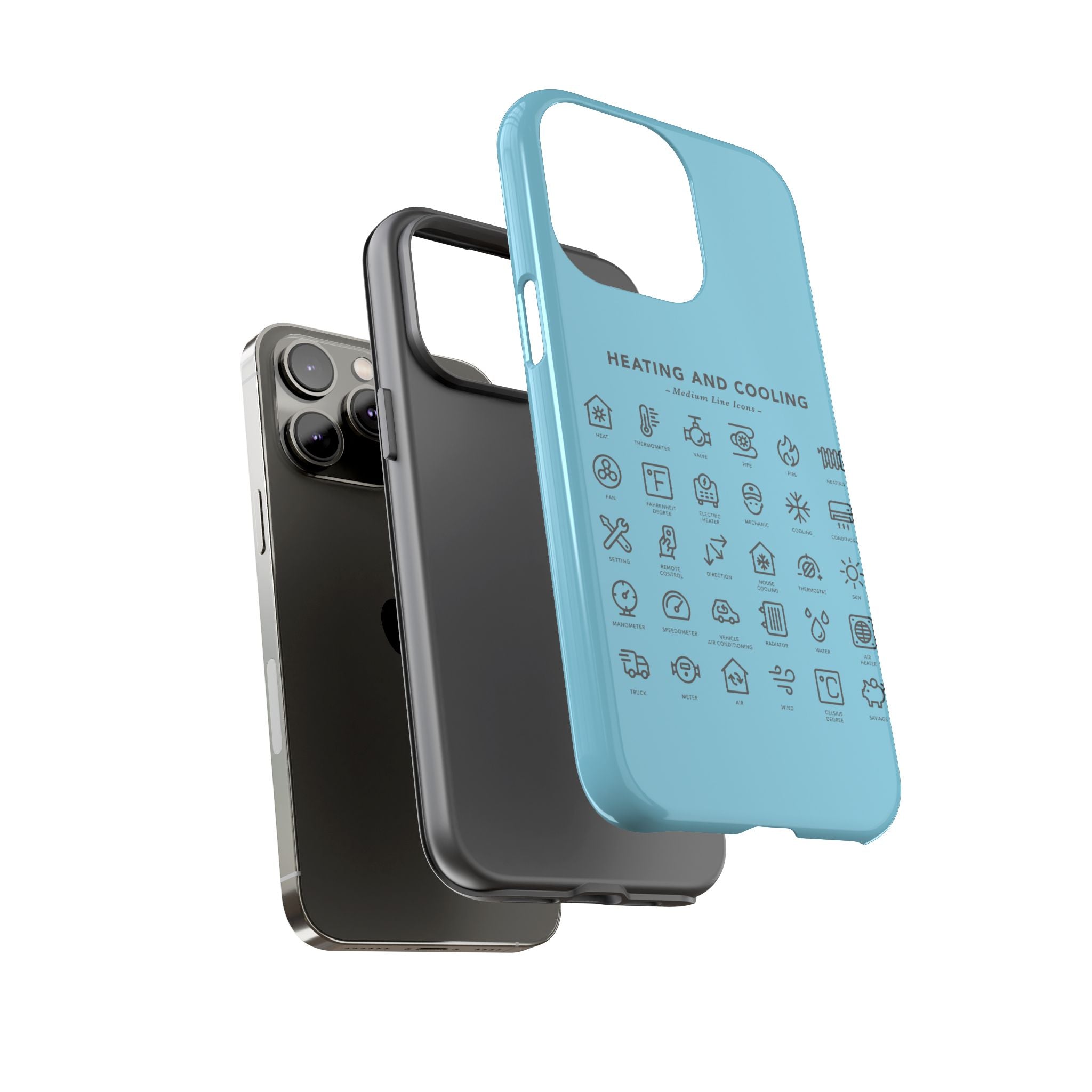 Heating and Cooling Icons Phone Case – HVAC Technician Protective Phone Cover