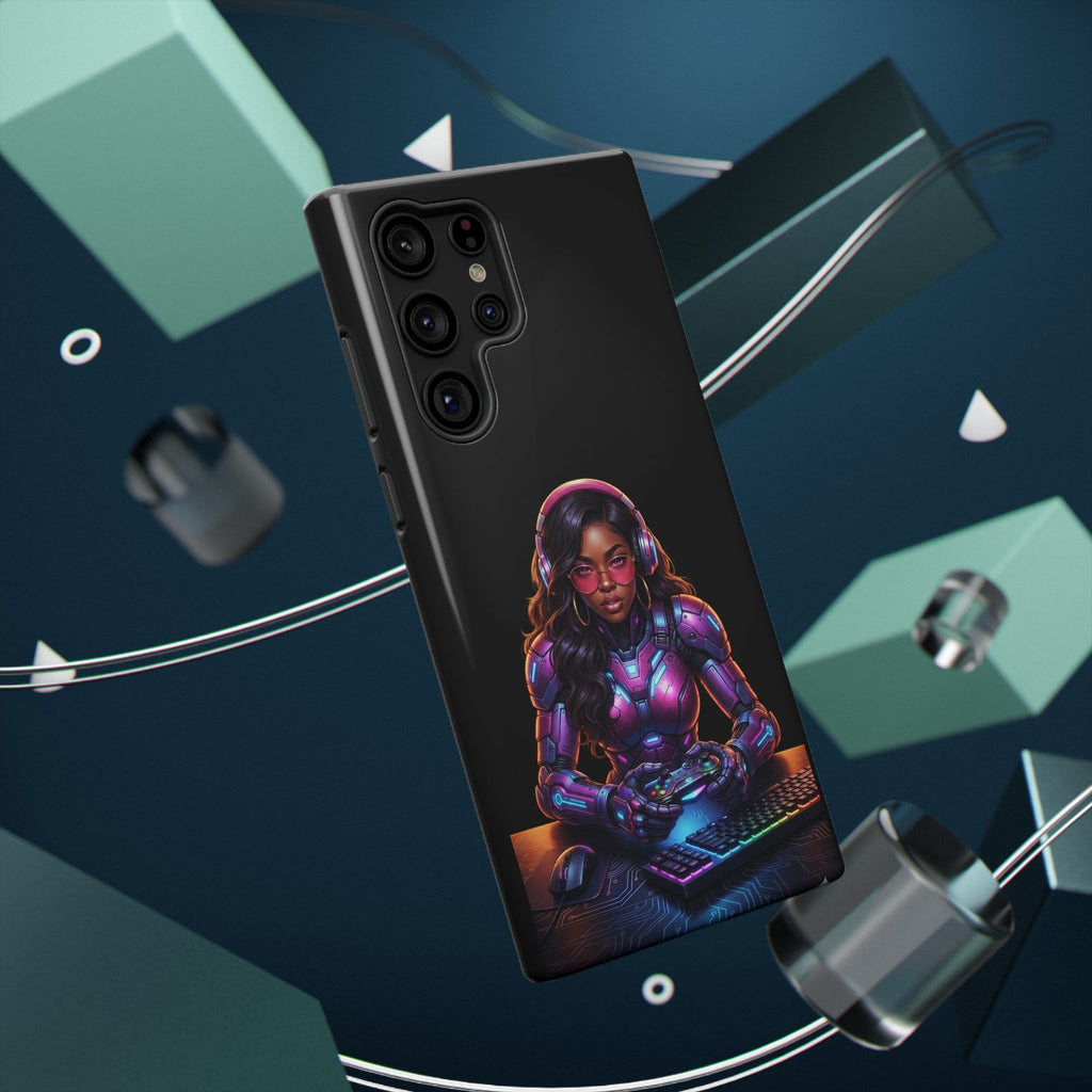 Gamer Girl Cyber Armor Phone Case — Impact‑Resistant Protective Cover