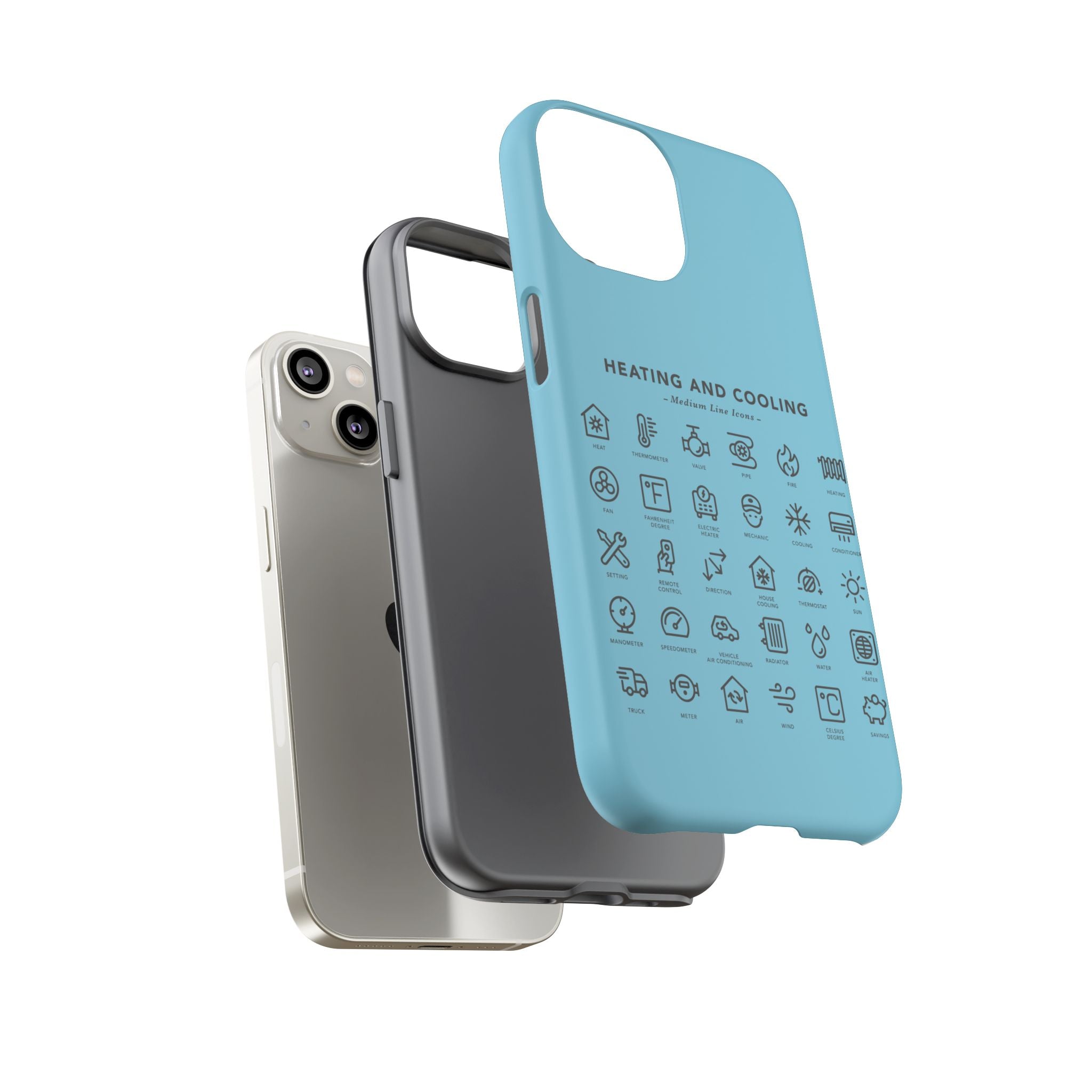 Heating and Cooling Icons Phone Case – HVAC Technician Protective Phone Cover