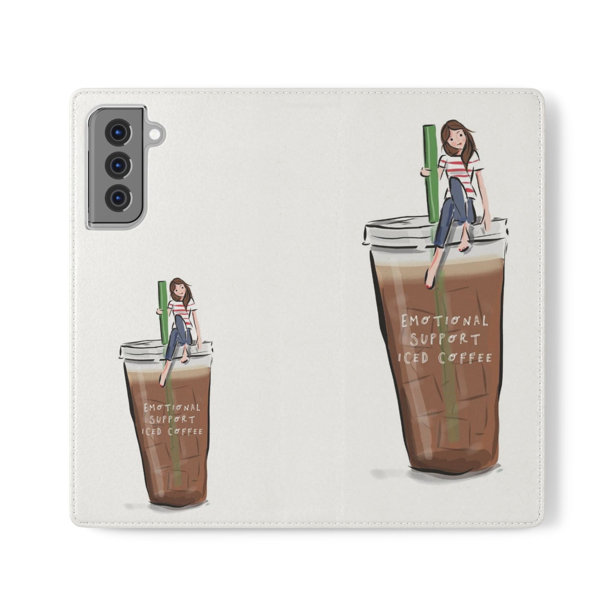 Flip Case — "Emotional Support Iced Coffee" Phone Wallet Case