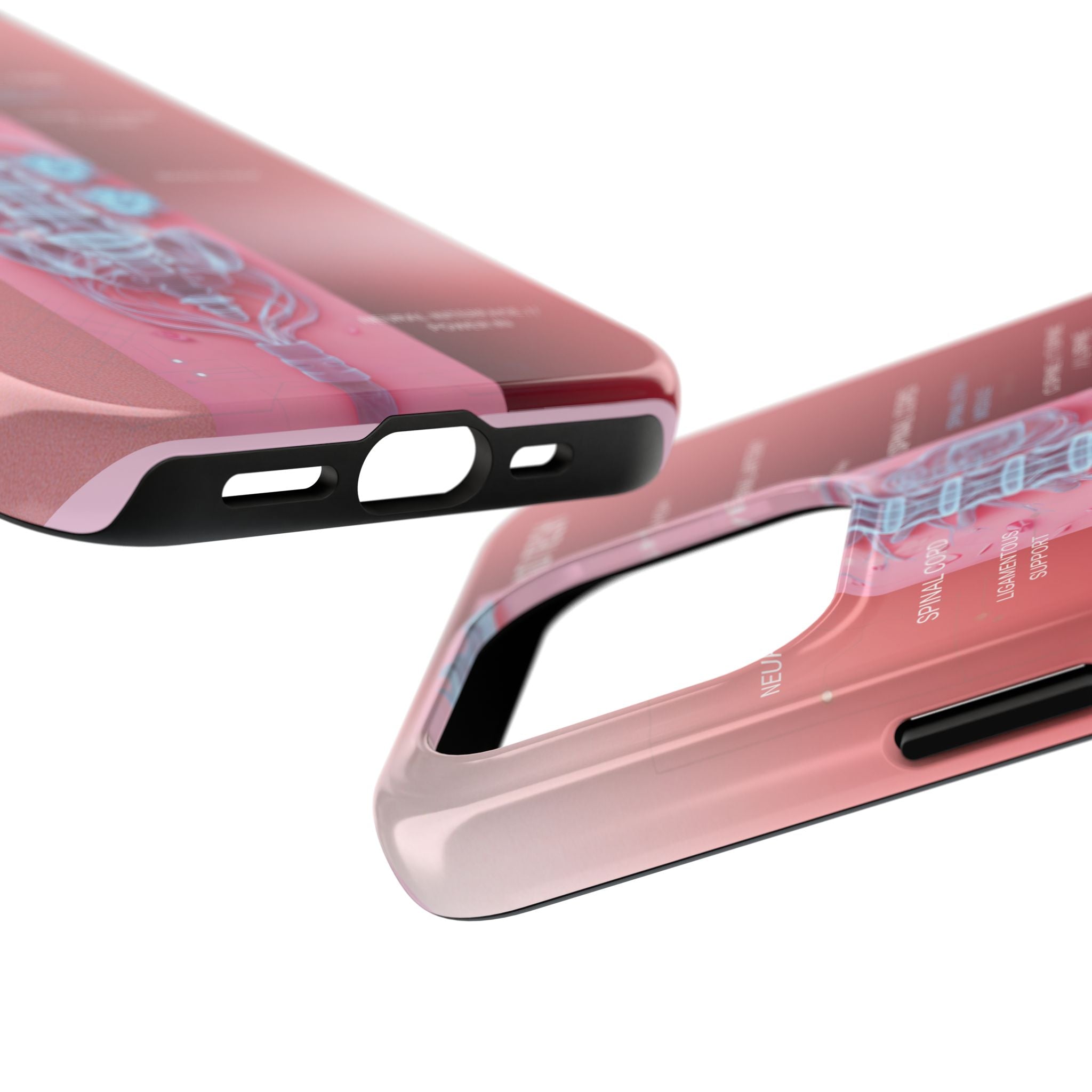 Anatomical Spine Tough Phone Case — Medical X-Ray Design, ‘Spinal Cord’ Labelled