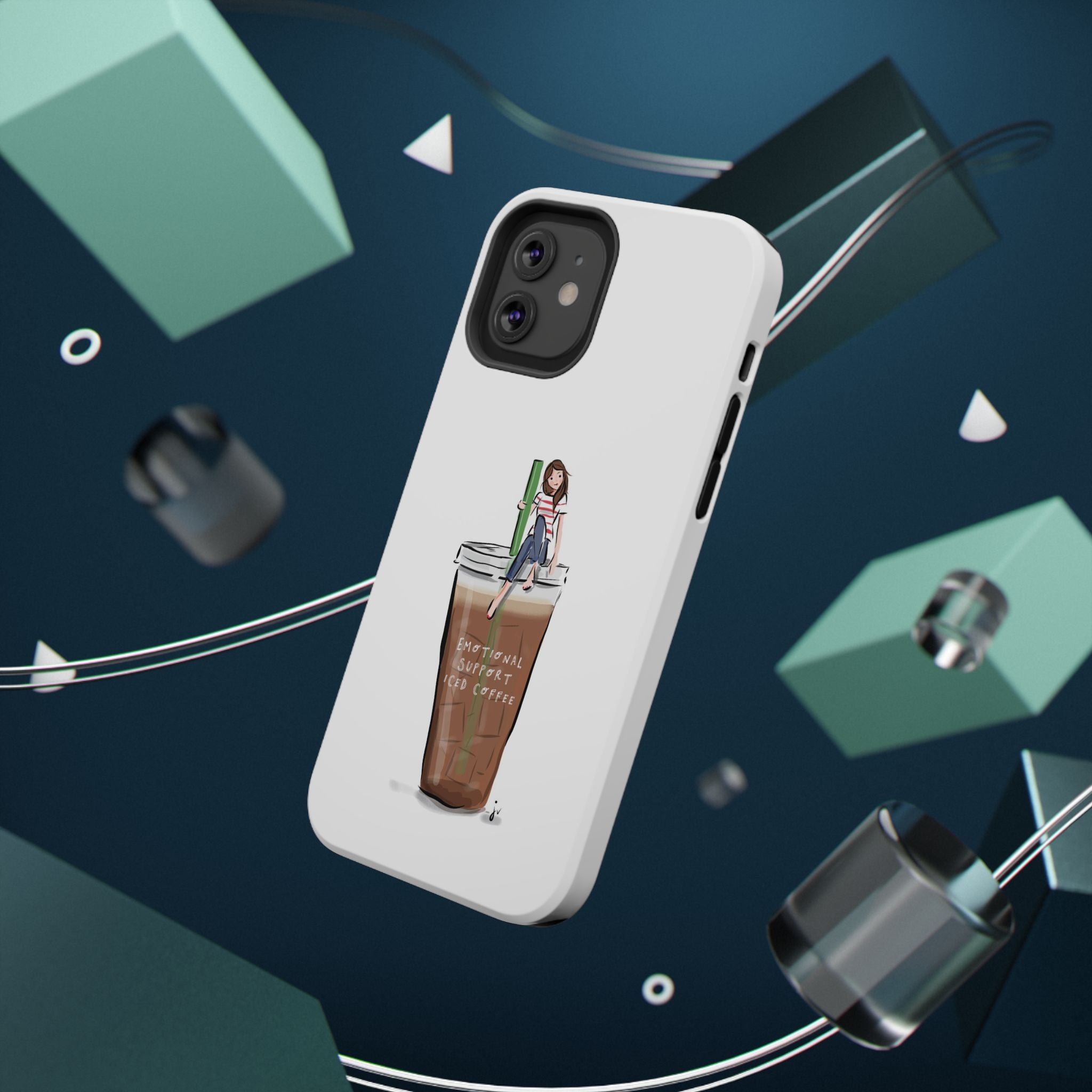 Iced Coffee & Me Phone Case — Cute Illustration 'Emotional Support Iced Coffee' Impact-Resistant Case