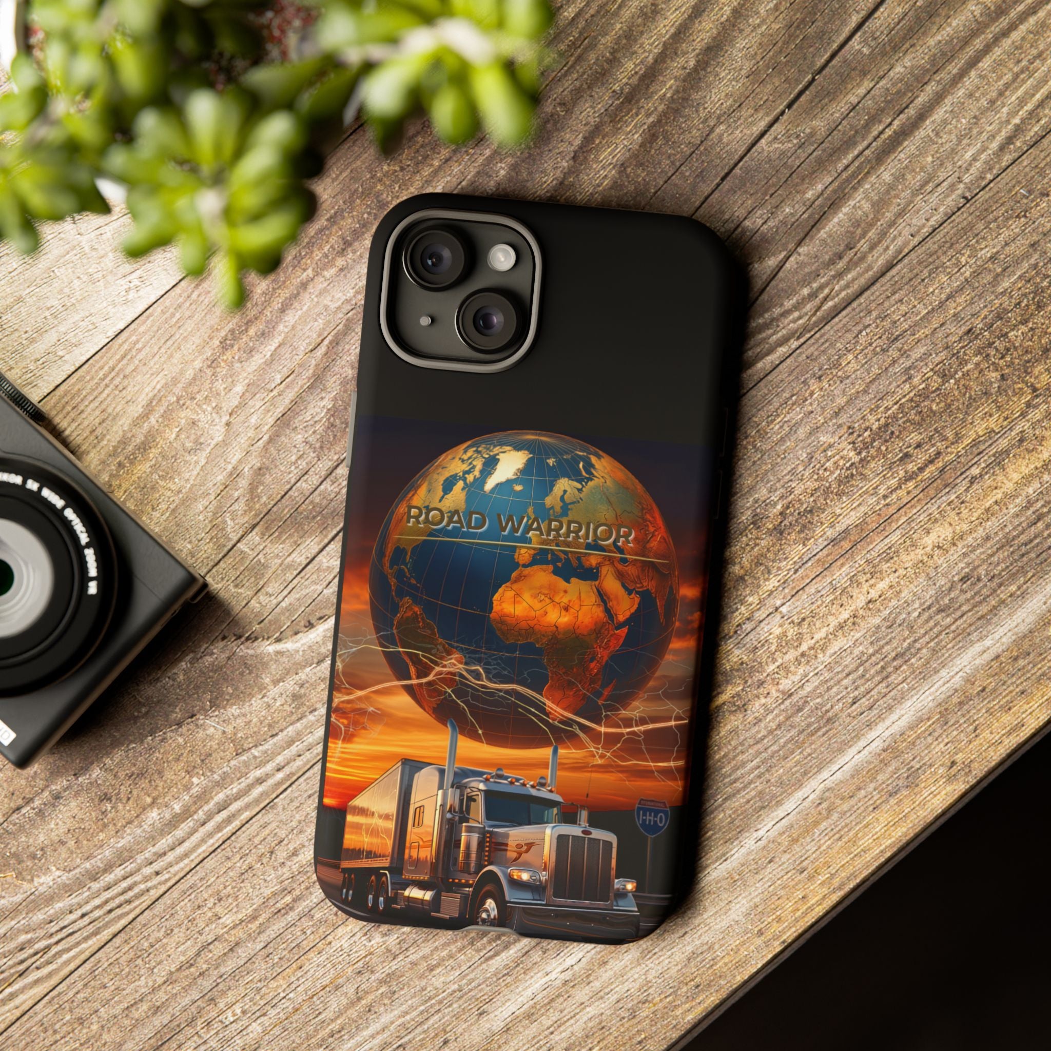 Truck Driver Phone Case — 'Global Road Warrior' Semi Truck Globe Tough Phone Cover