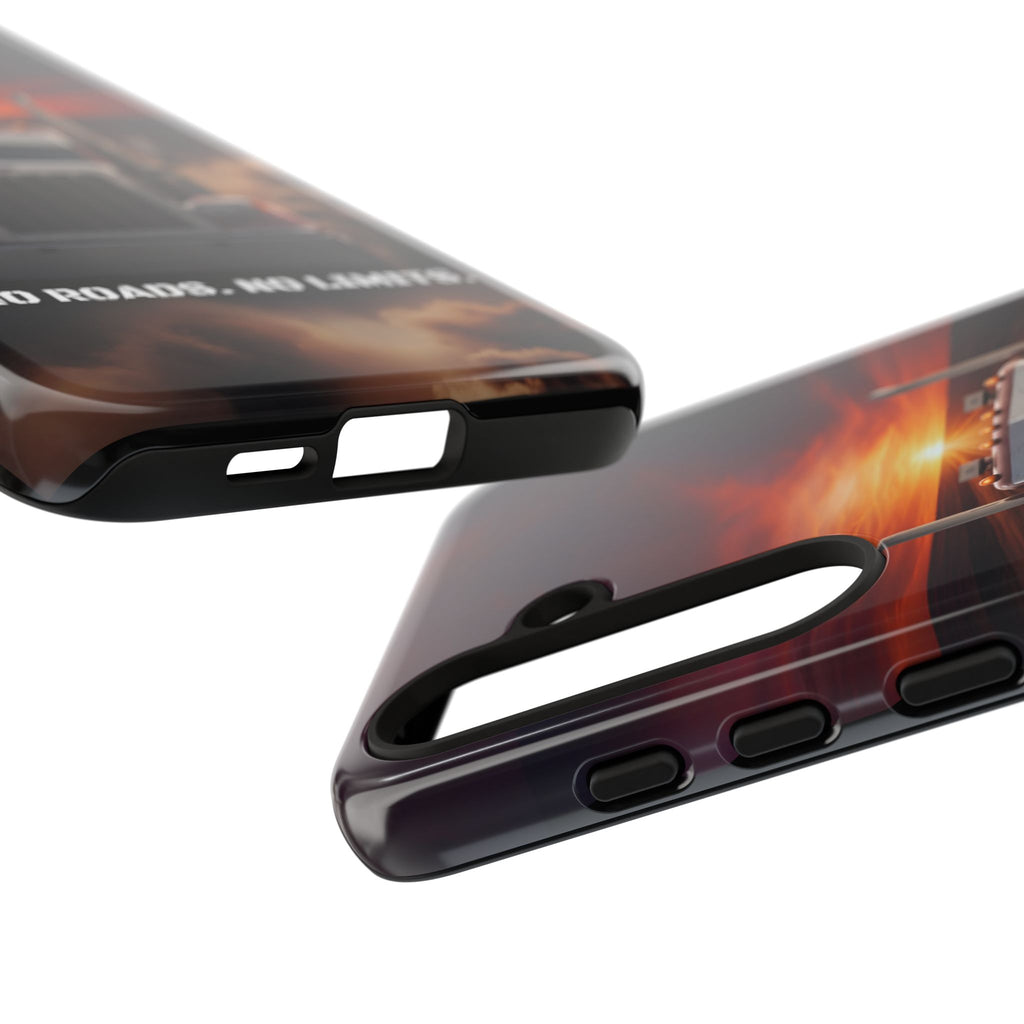 Truck Phone Case — "No Roads. No Limits." Sunset Semi Truck Protective Case