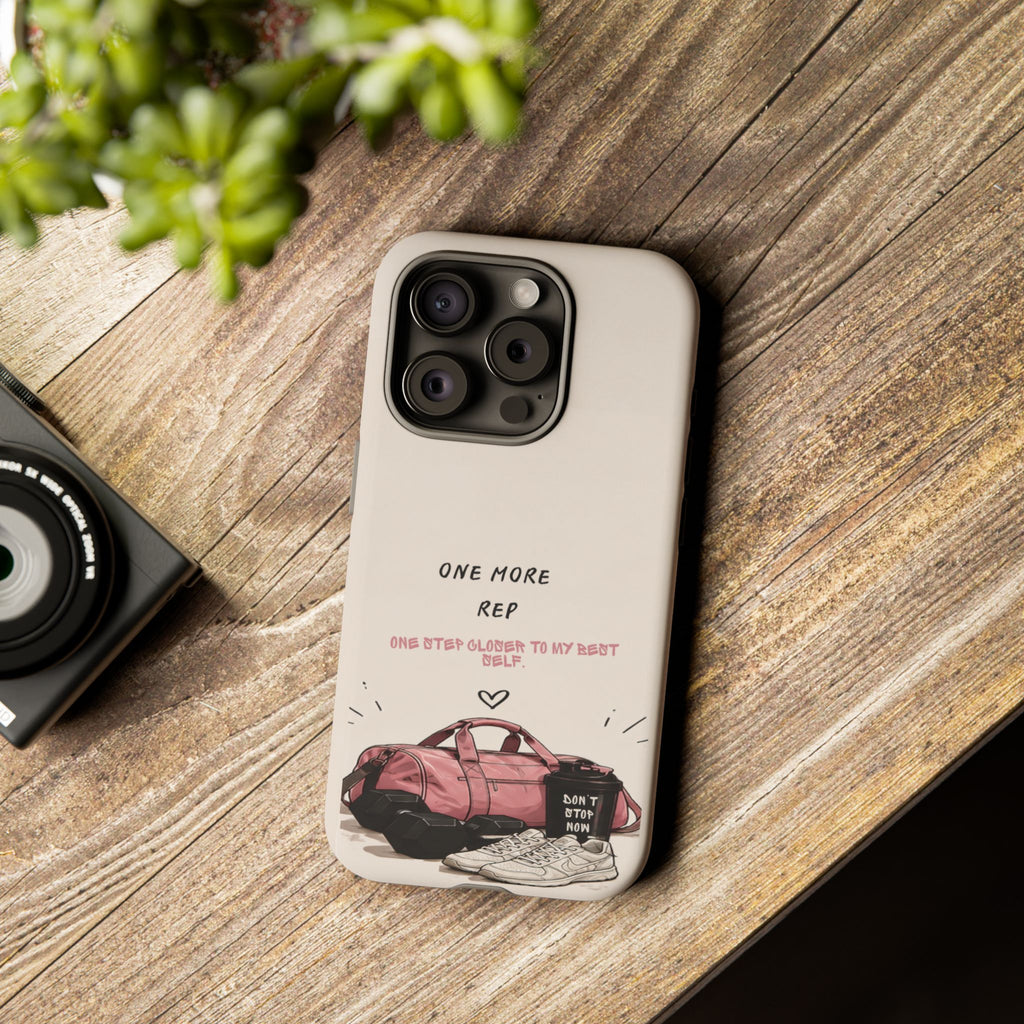 Gym Phone Case — "One More Rep" Workout Duffle & Sneakers Protective Case
