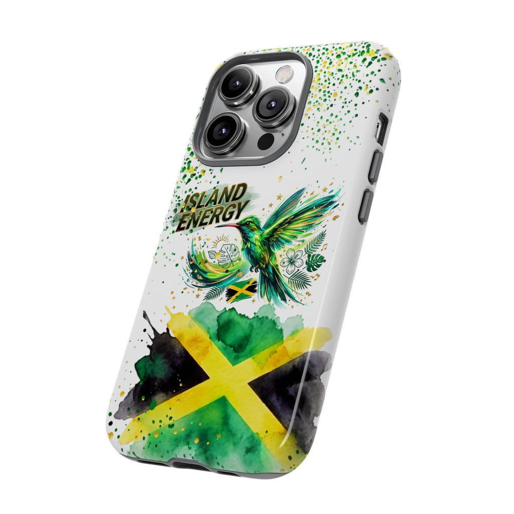 Island Energy Tough Phone Case — Colorful Hummingbird & Tropical Sunset Protective Cover