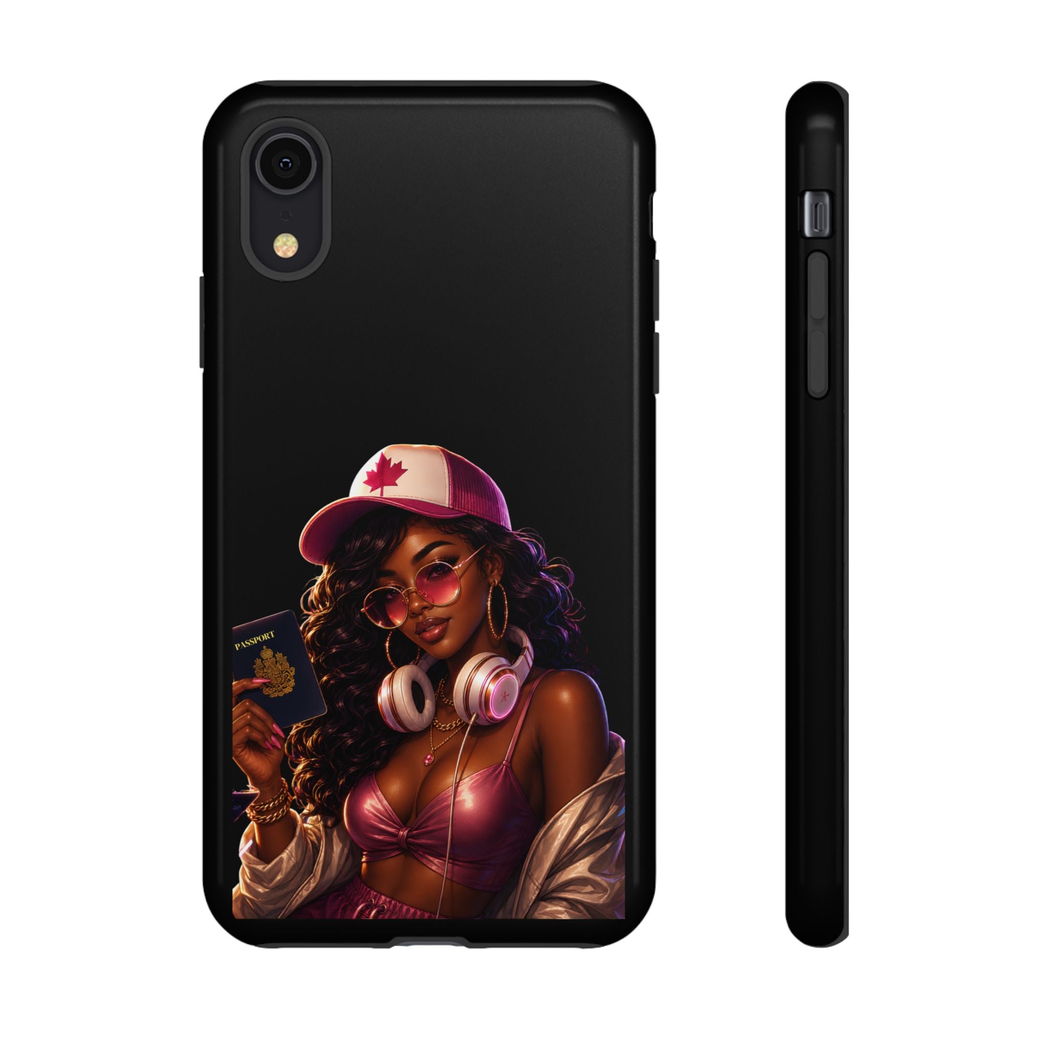 Phone Case — Stylish Urban Woman Design with Maple Cap