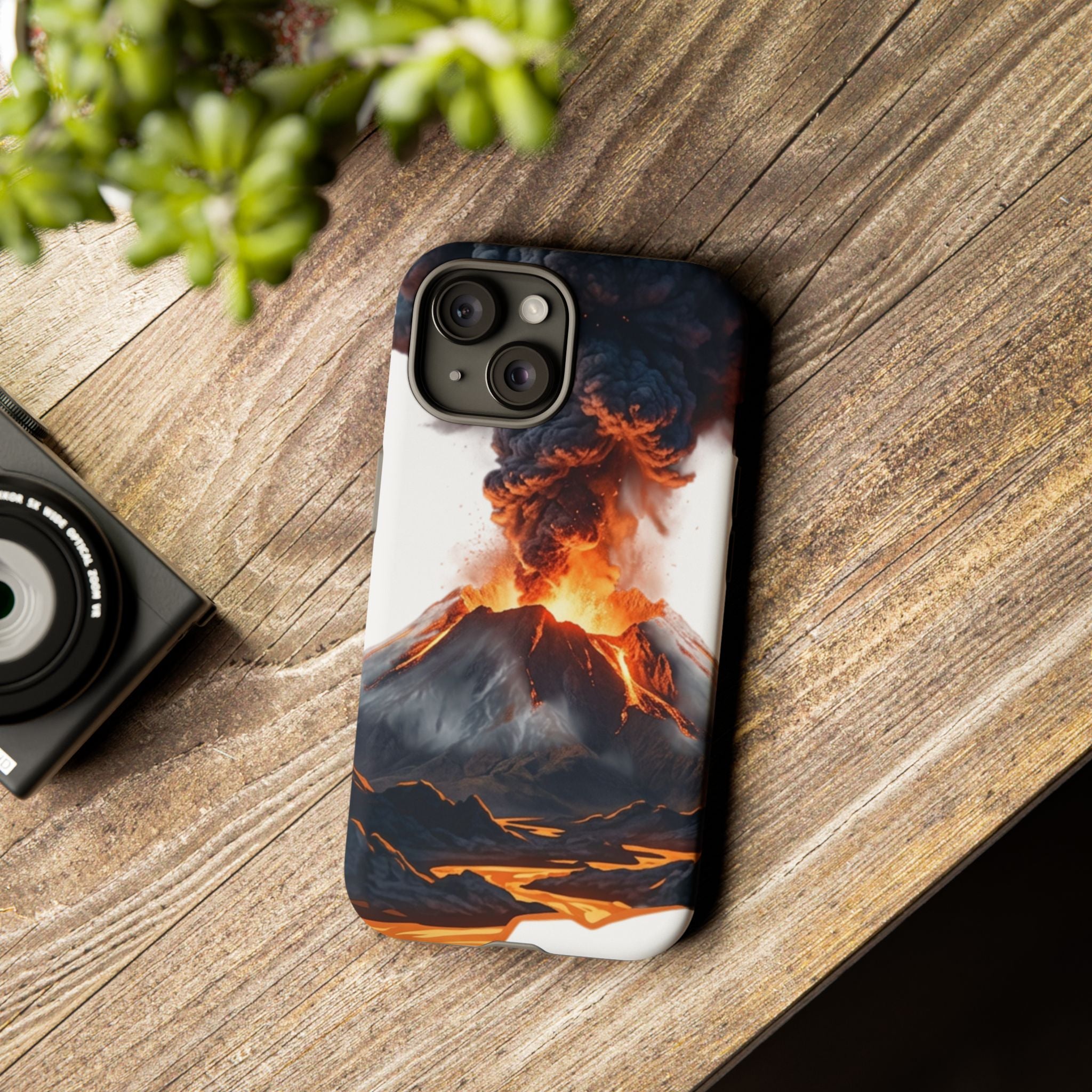 Volcano Eruption Tough Phone Case — Fiery Lava Protective Cover