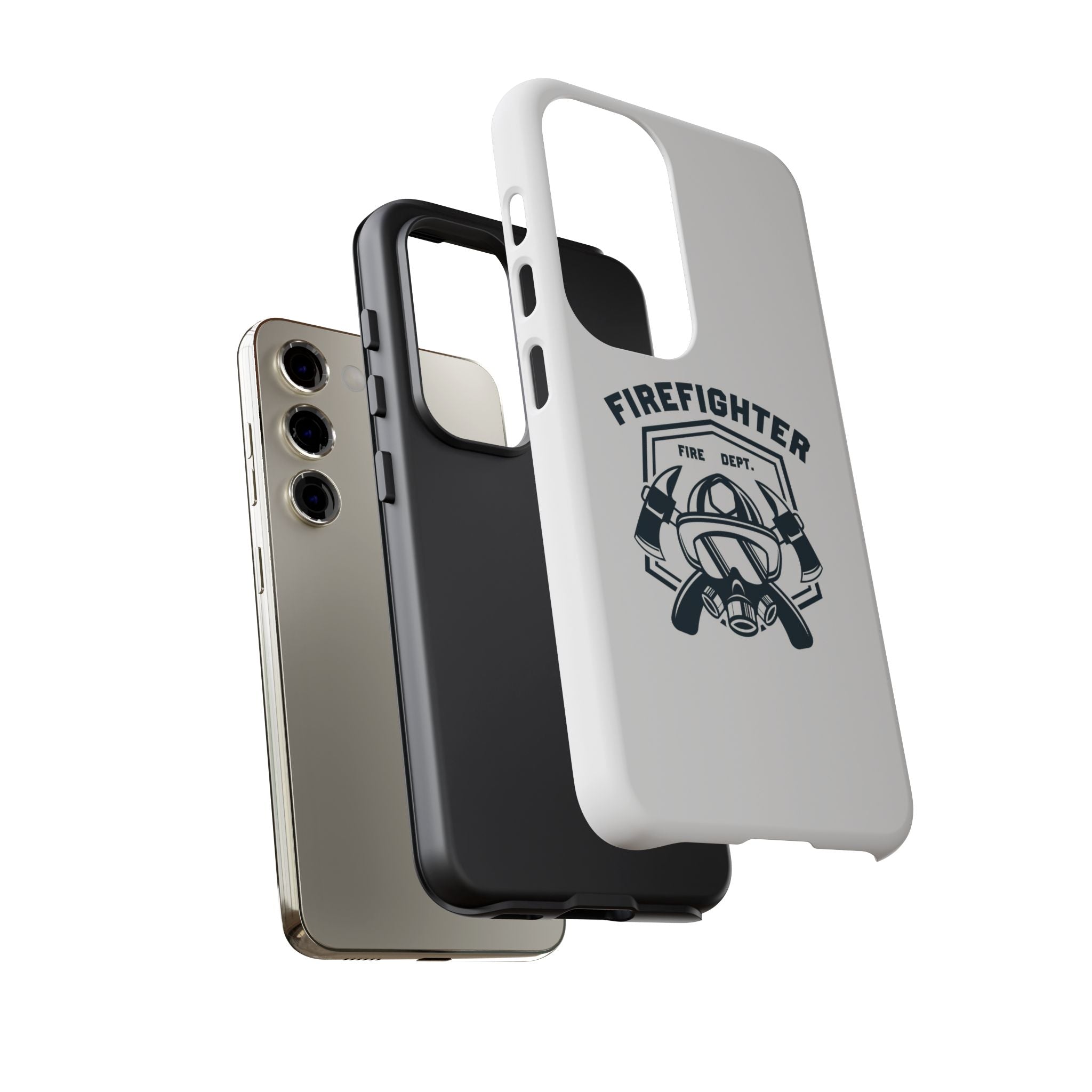 Firefighter Tough Phone Case — Fire Dept Helmet & Axes Protective Cover