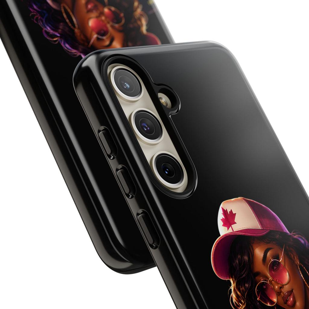 Phone Case - Cool Urban Woman with Headphones & Maple Hat