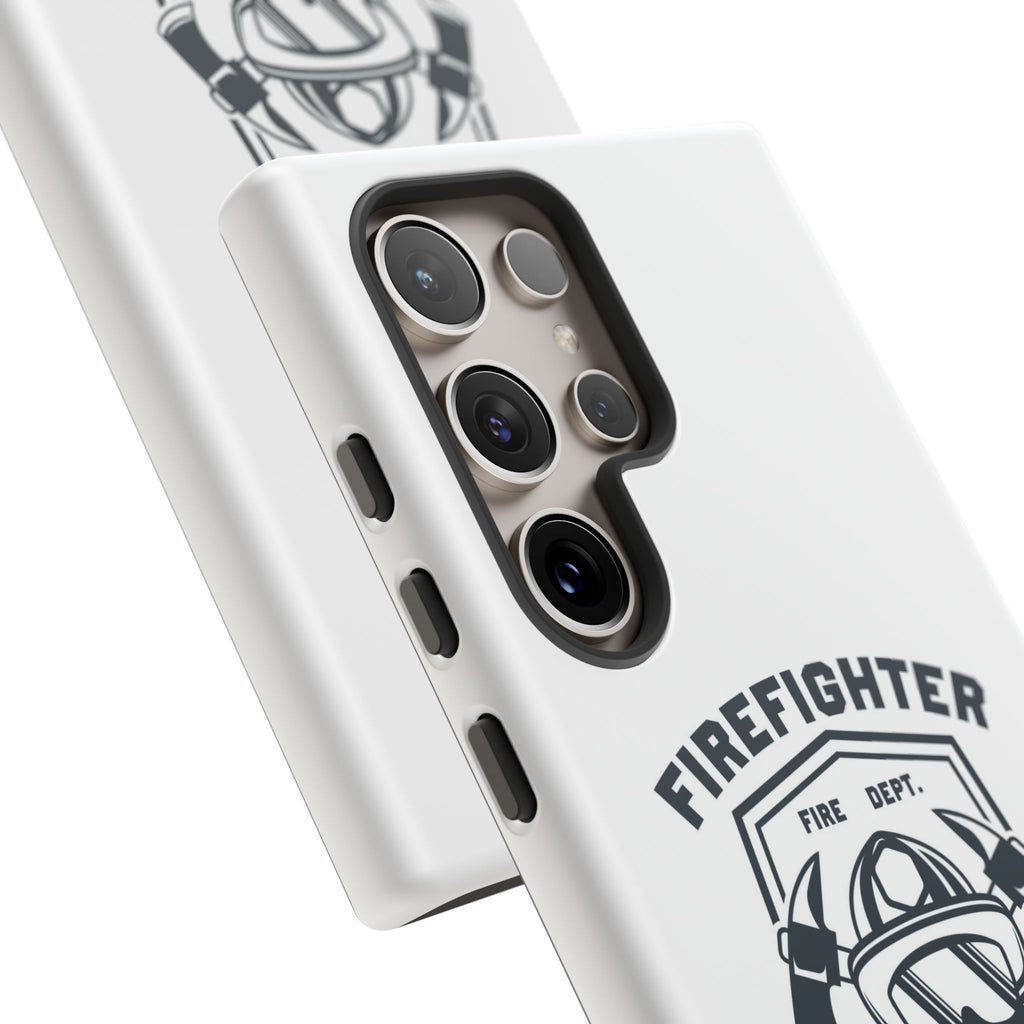 Firefighter Tough Phone Case — Fire Dept Helmet & Axes Protective Cover