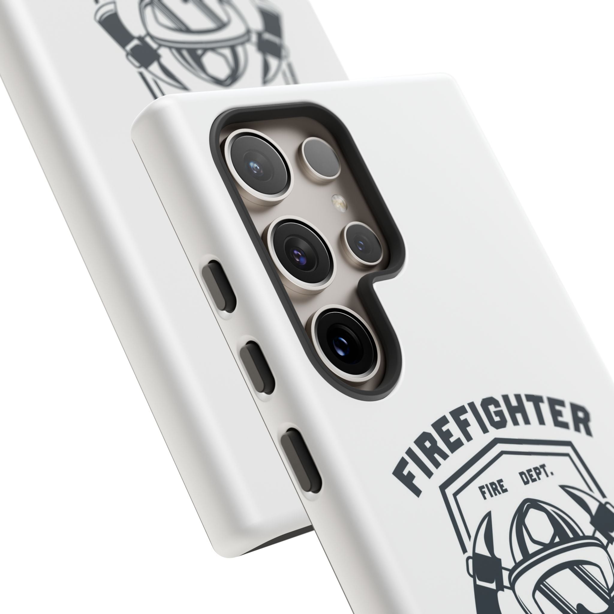 Firefighter Tough Phone Case — Fire Dept Helmet & Axes Protective Cover