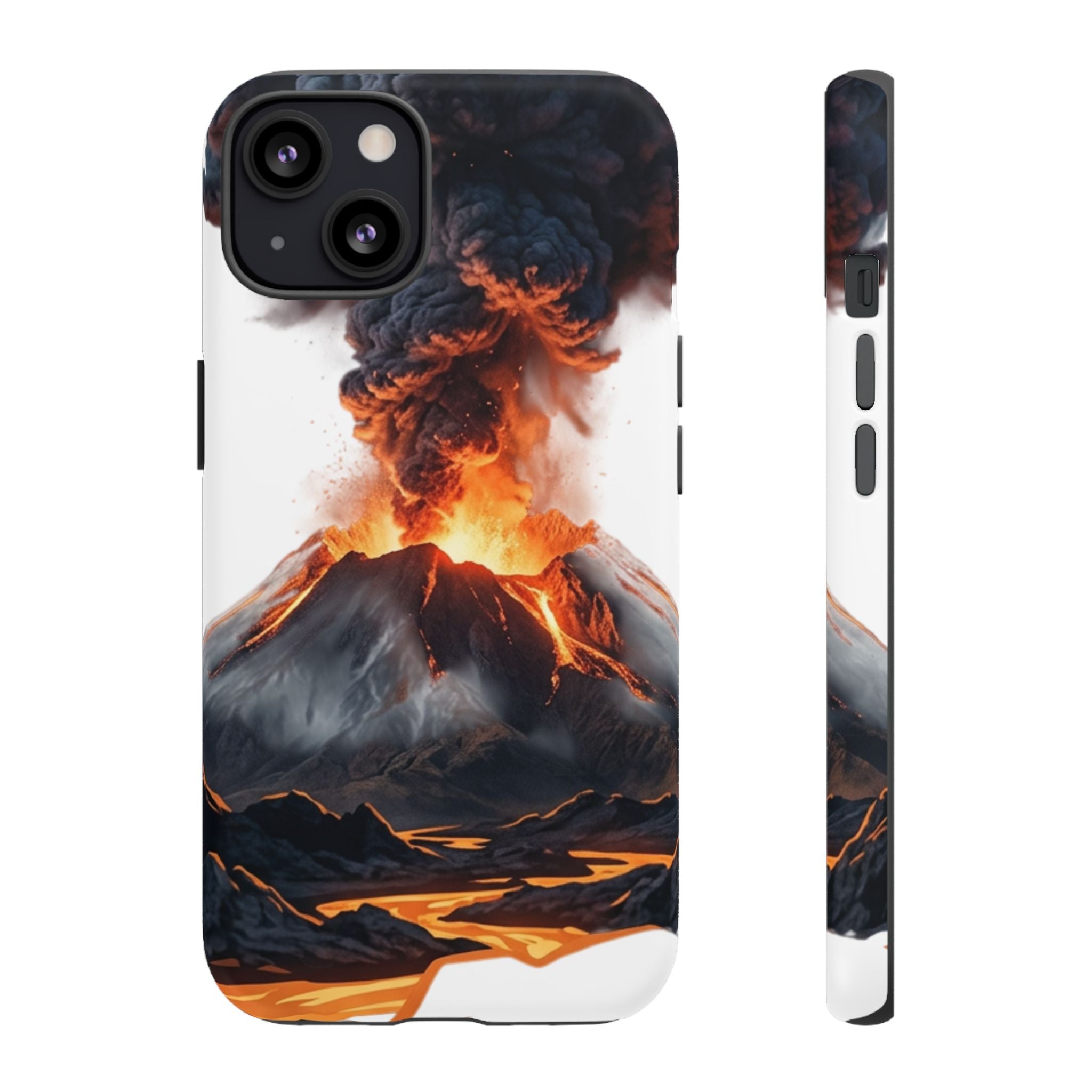 Volcano Eruption Tough Phone Case — Fiery Lava Protective Cover