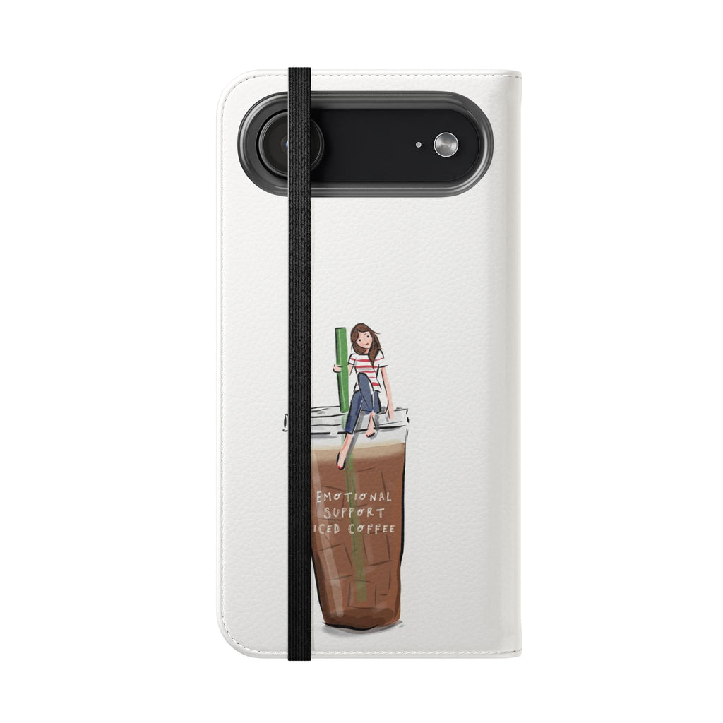 Flip Case — "Emotional Support Iced Coffee" Phone Wallet Case