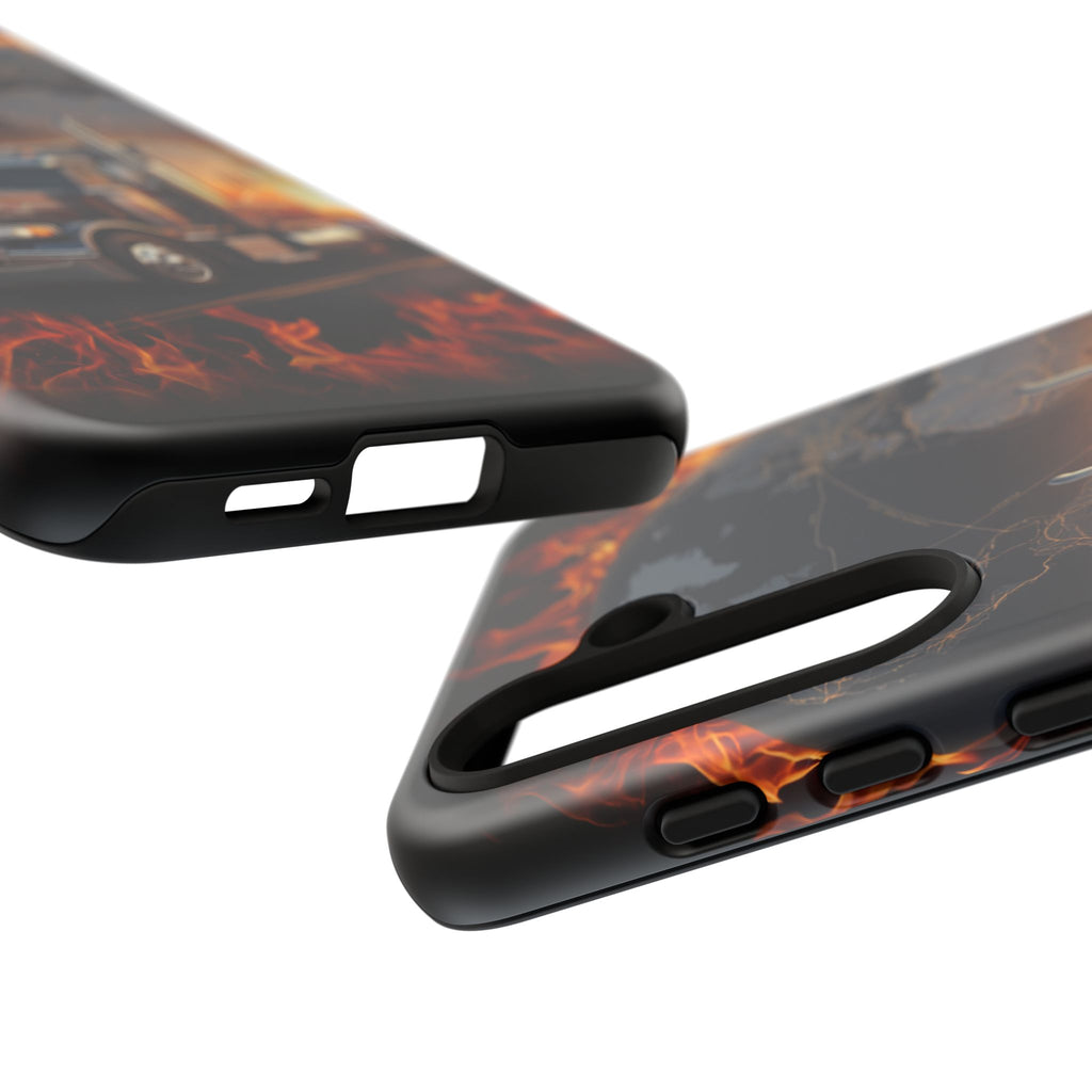 Truck Flames Phone Case — Bold Semi-Truck Globe Design