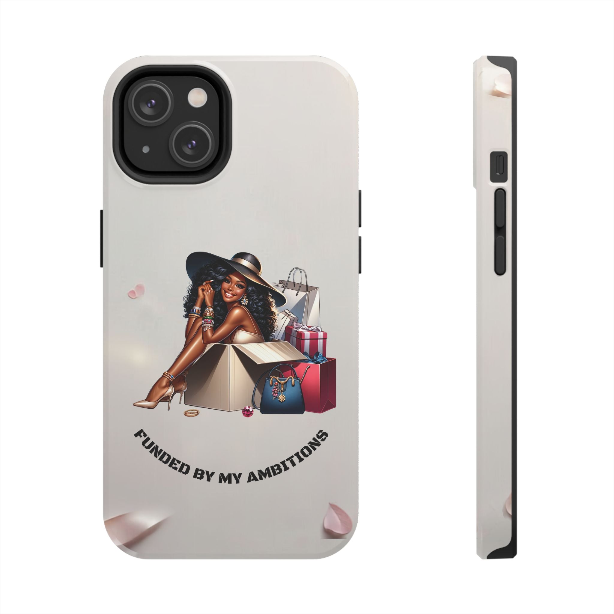 Chic Shopper Tough Phone Case — Stylish Black Woman with Shopping Bags