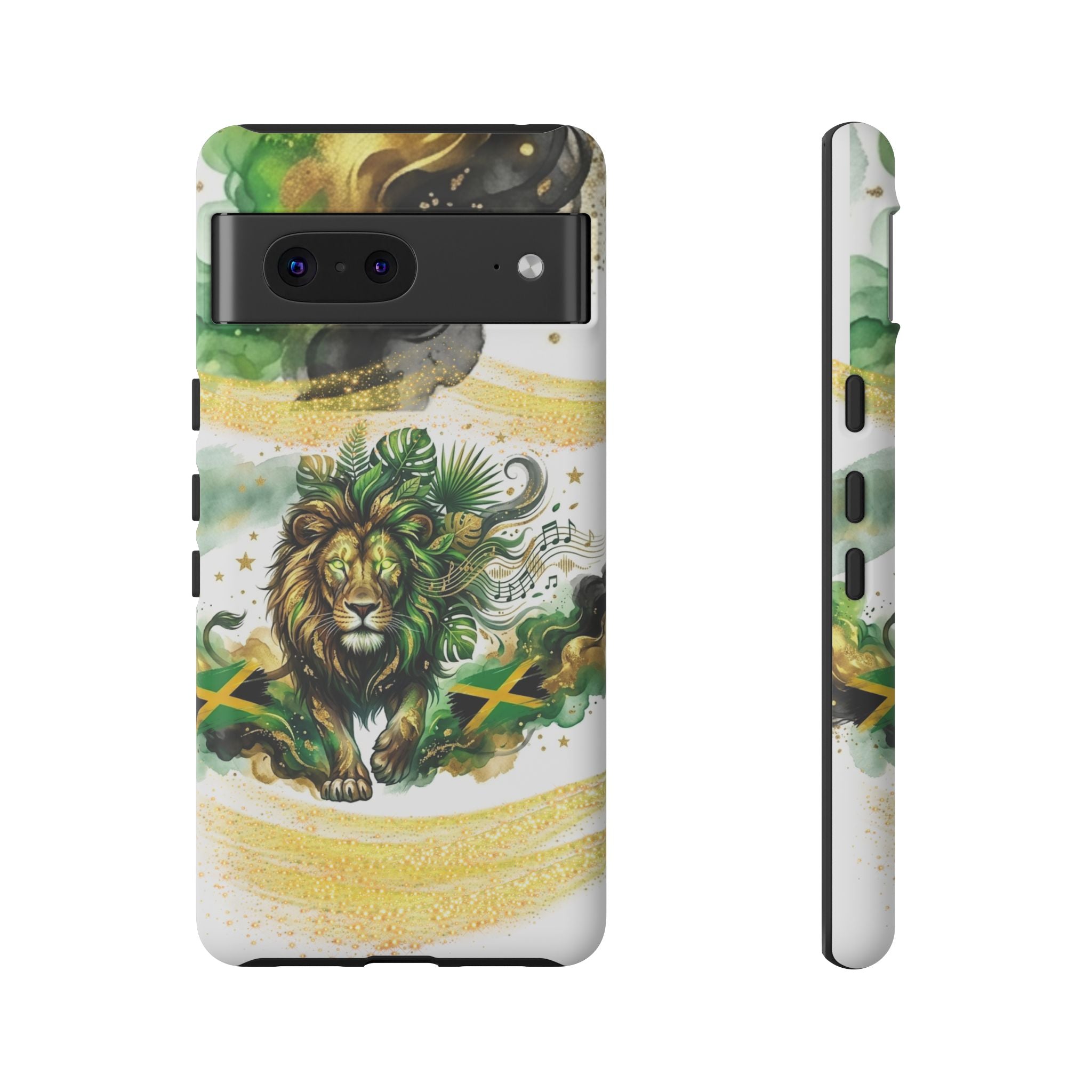 Reggae Lion Phone Case — Jamaican Flag Rasta Art Tough Phone Cover