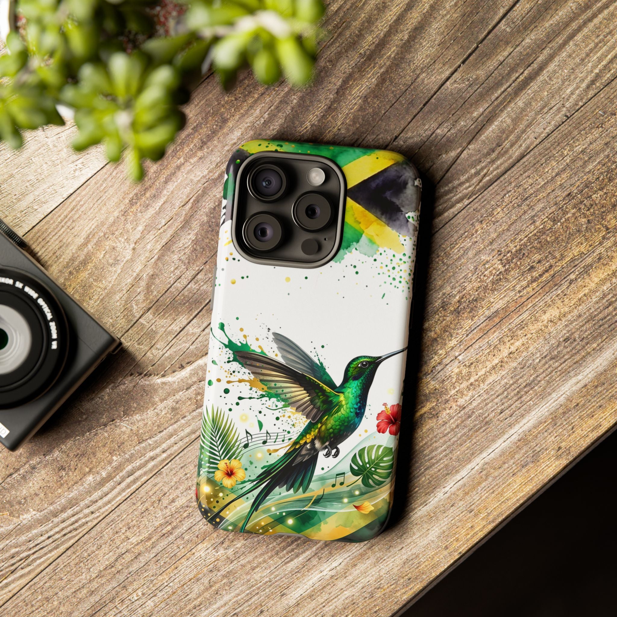 Hummingbird Jamaica Tough Phone Case – Tropical Floral Protective Cover
