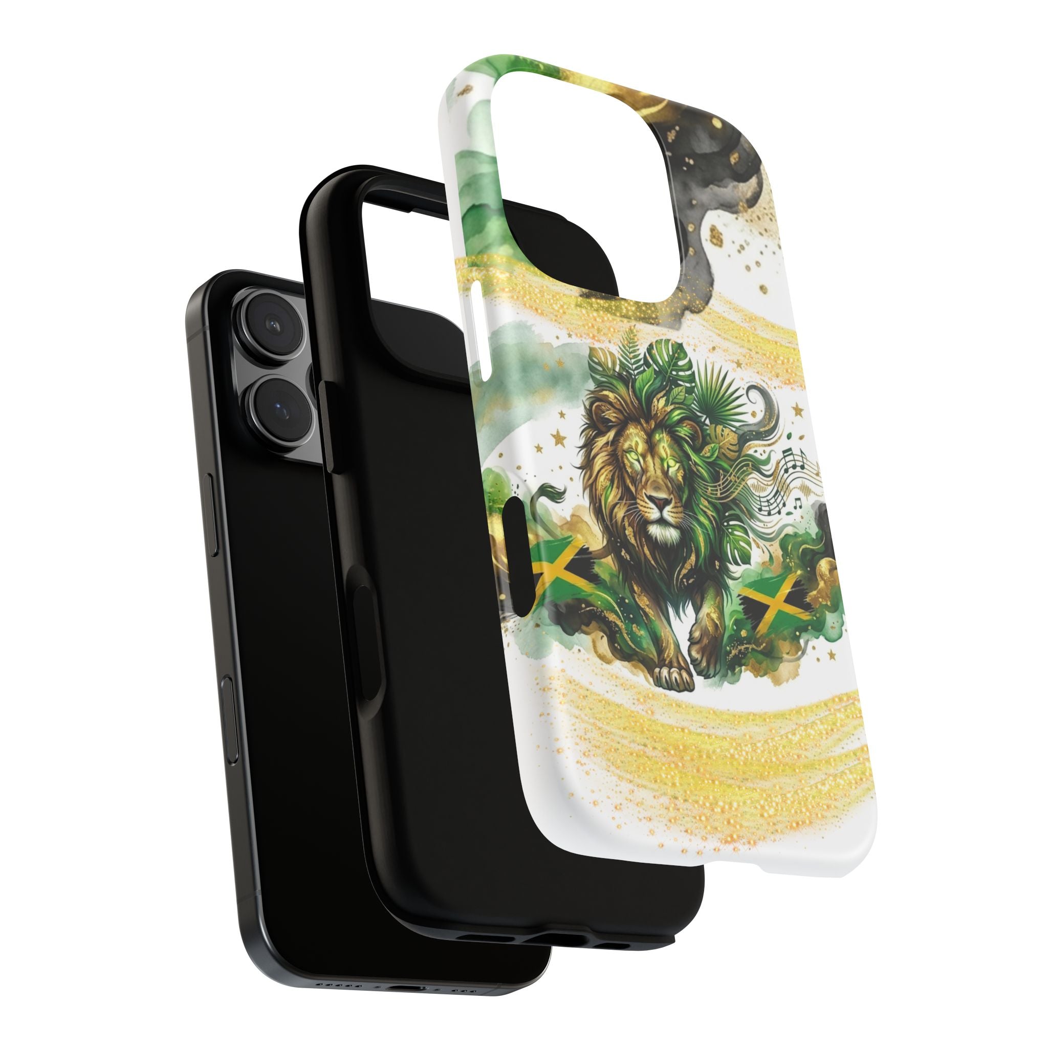 Reggae Lion Phone Case — Jamaican Flag Rasta Art Tough Phone Cover
