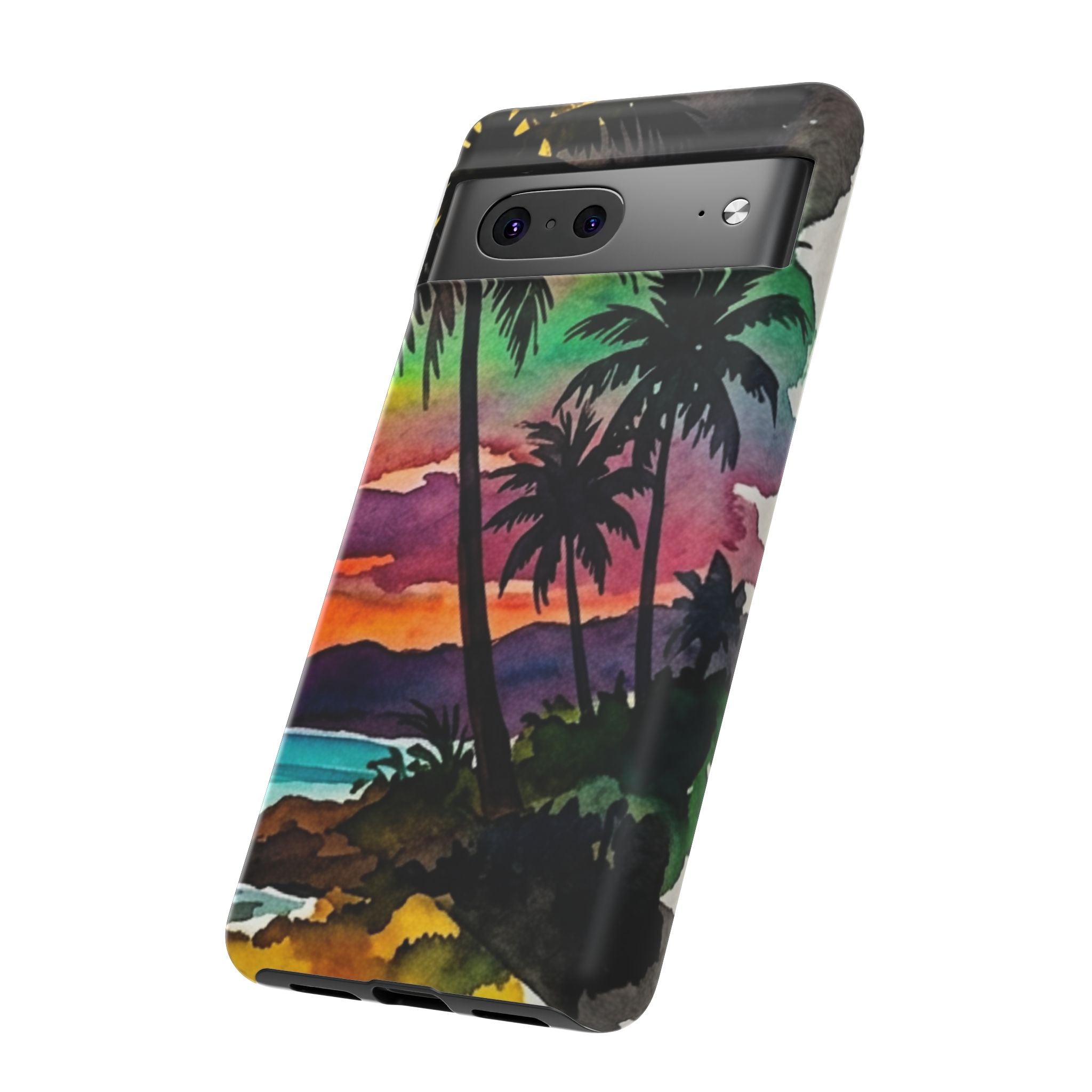 Tropical Sunset Phone Case – Palm Tree Beach Protective Cover
