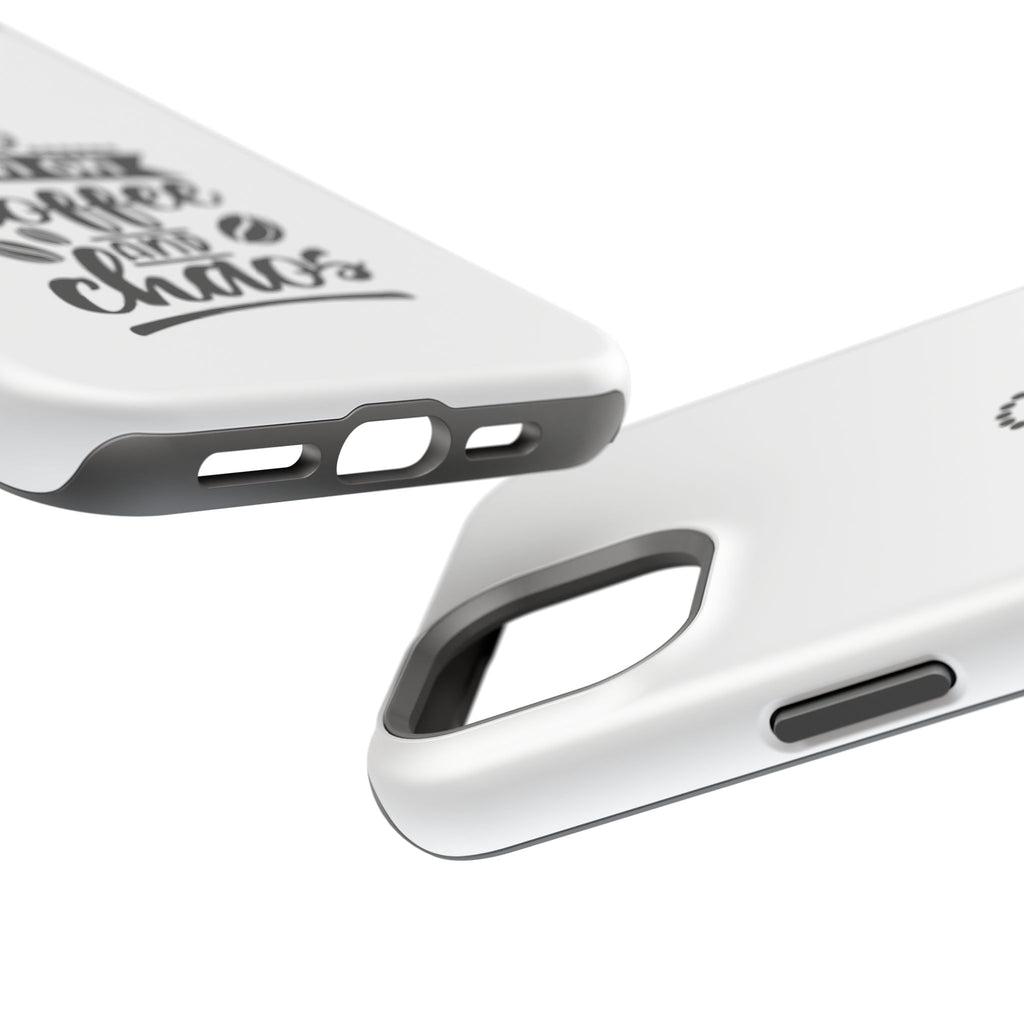 Phone Case — "Run on Coffee and Chaos" Impact-Resistant Protective Cover