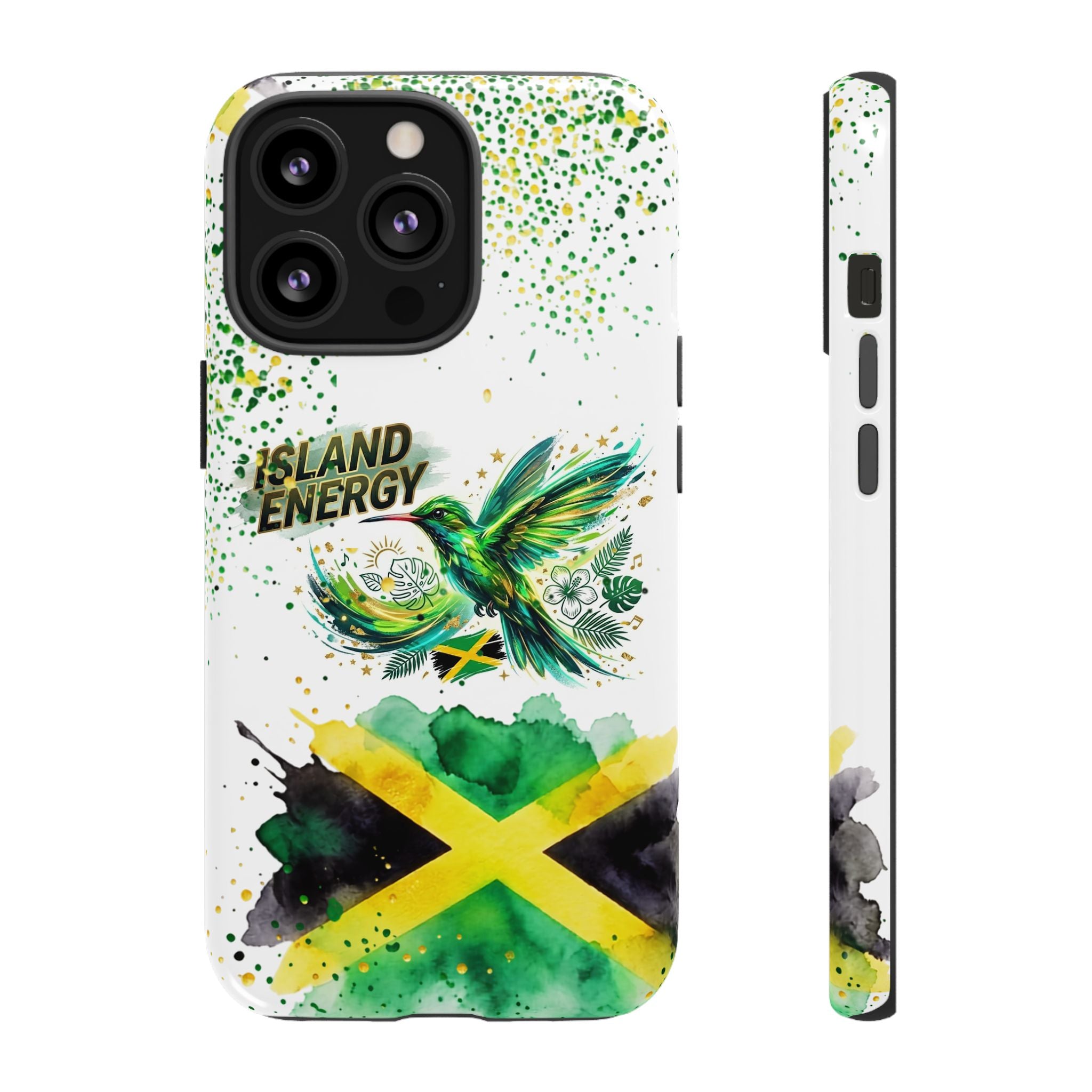Island Energy Tough Phone Case — Colorful Hummingbird & Tropical Sunset Protective Cover