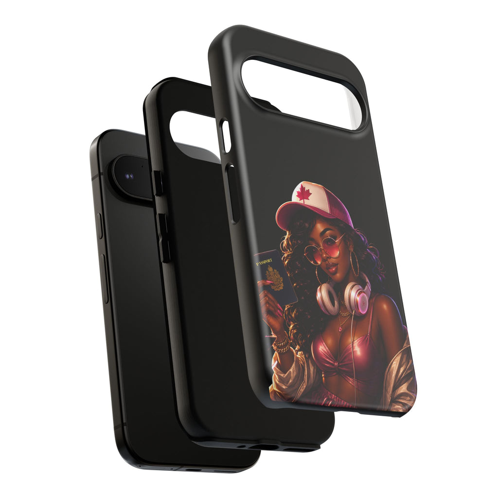 Phone Case — Stylish Urban Woman Design with Maple Cap