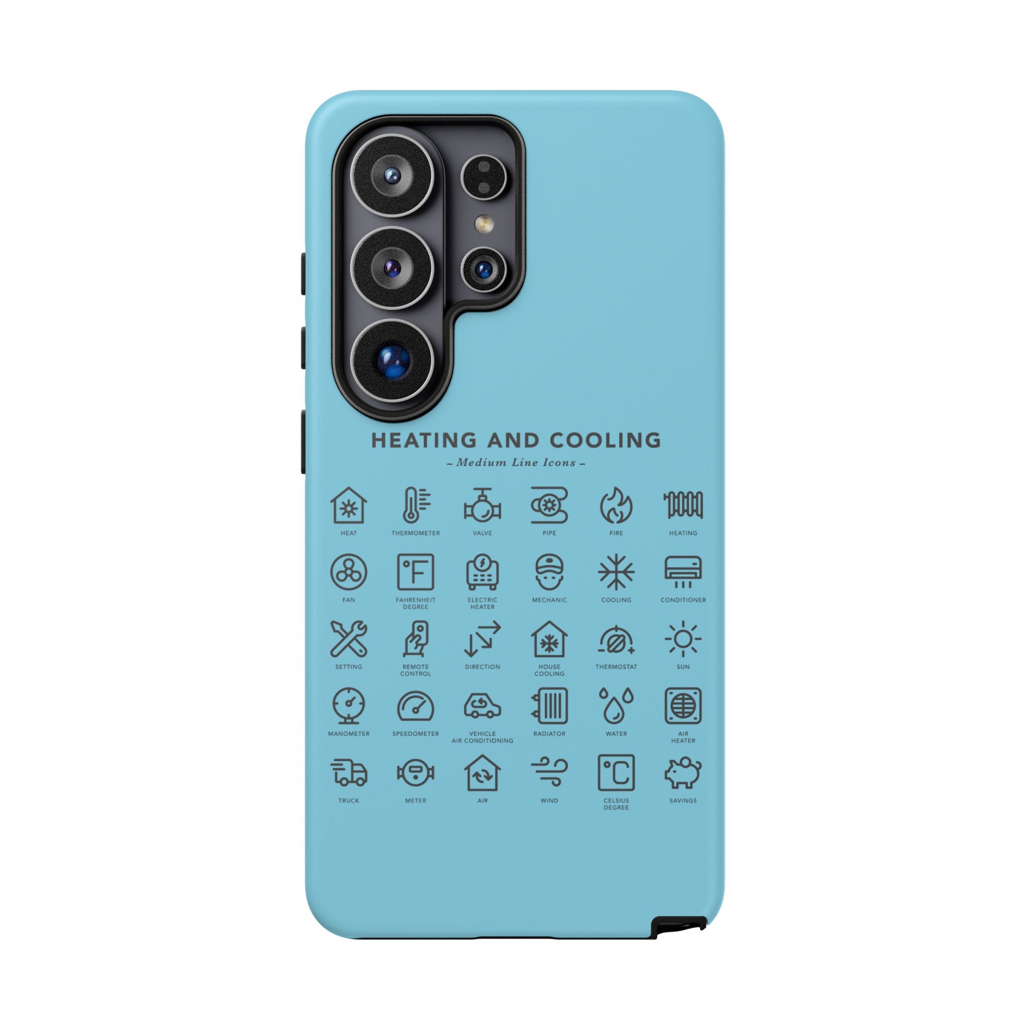 Heating and Cooling Icons Phone Case – HVAC Technician Protective Phone Cover