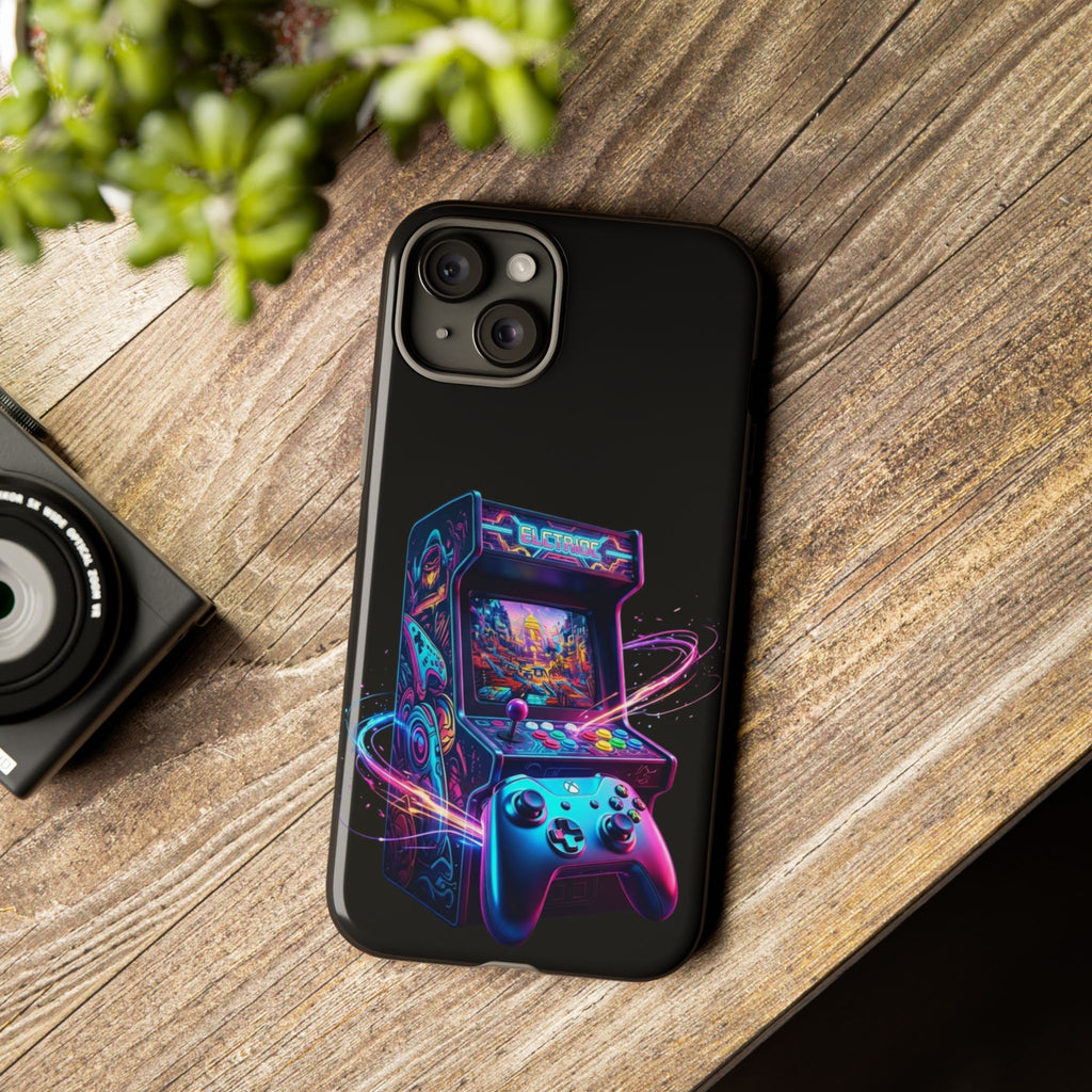 Retro Arcade Phone Case — Neon Gaming Controller Design