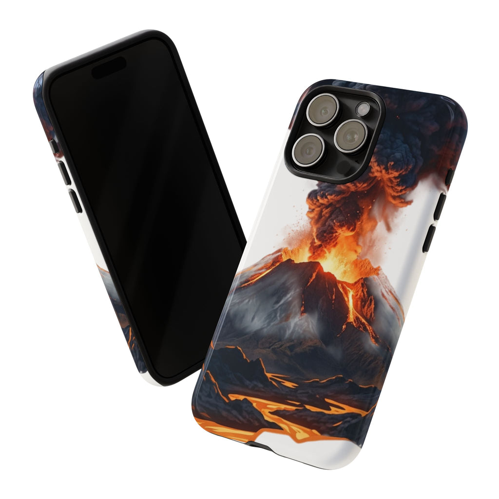 Volcano Eruption Tough Phone Case — Fiery Lava Protective Cover
