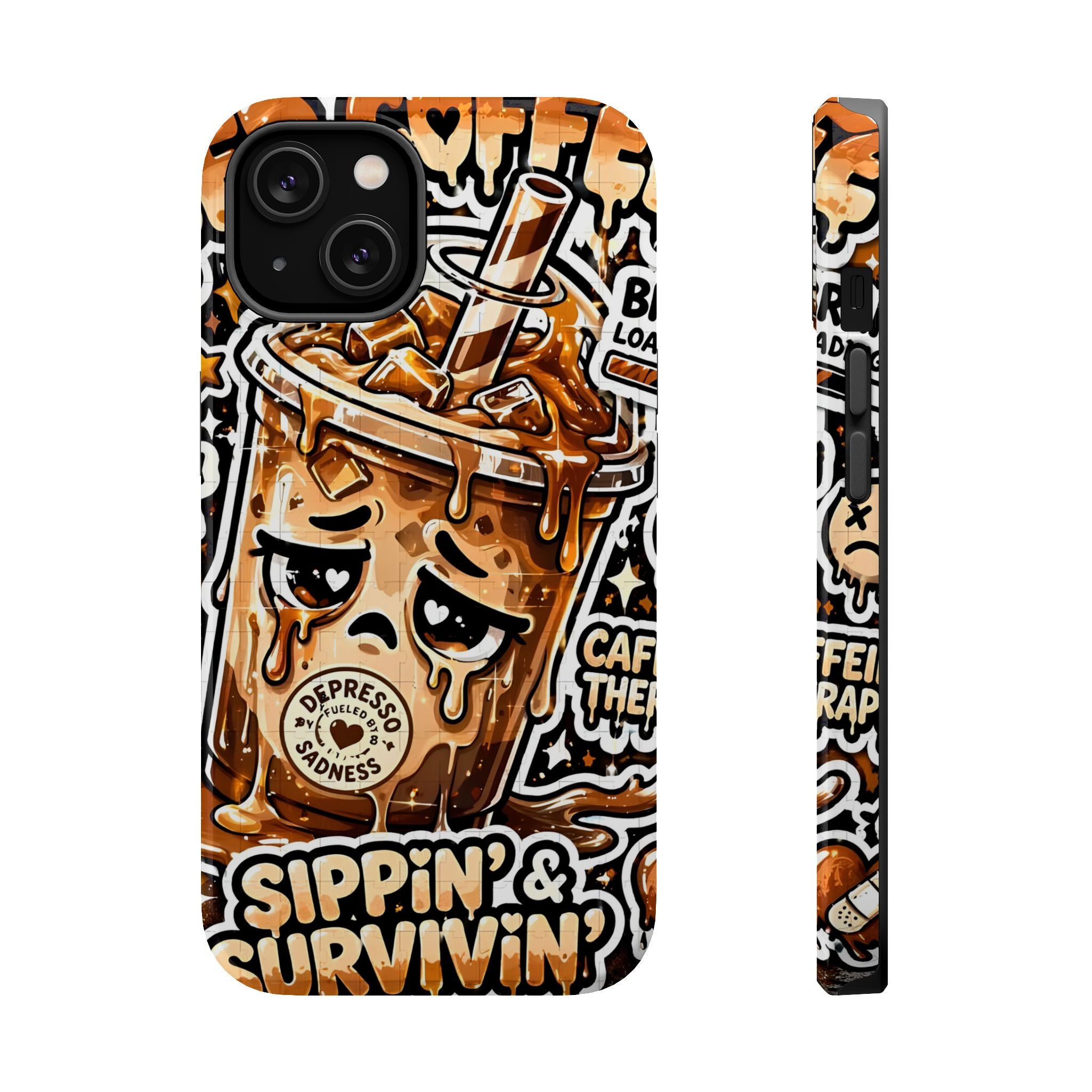 Iced Coffee Phone Case — “Sippin' & Survivin'” Magnetic Impact-Resistant Case