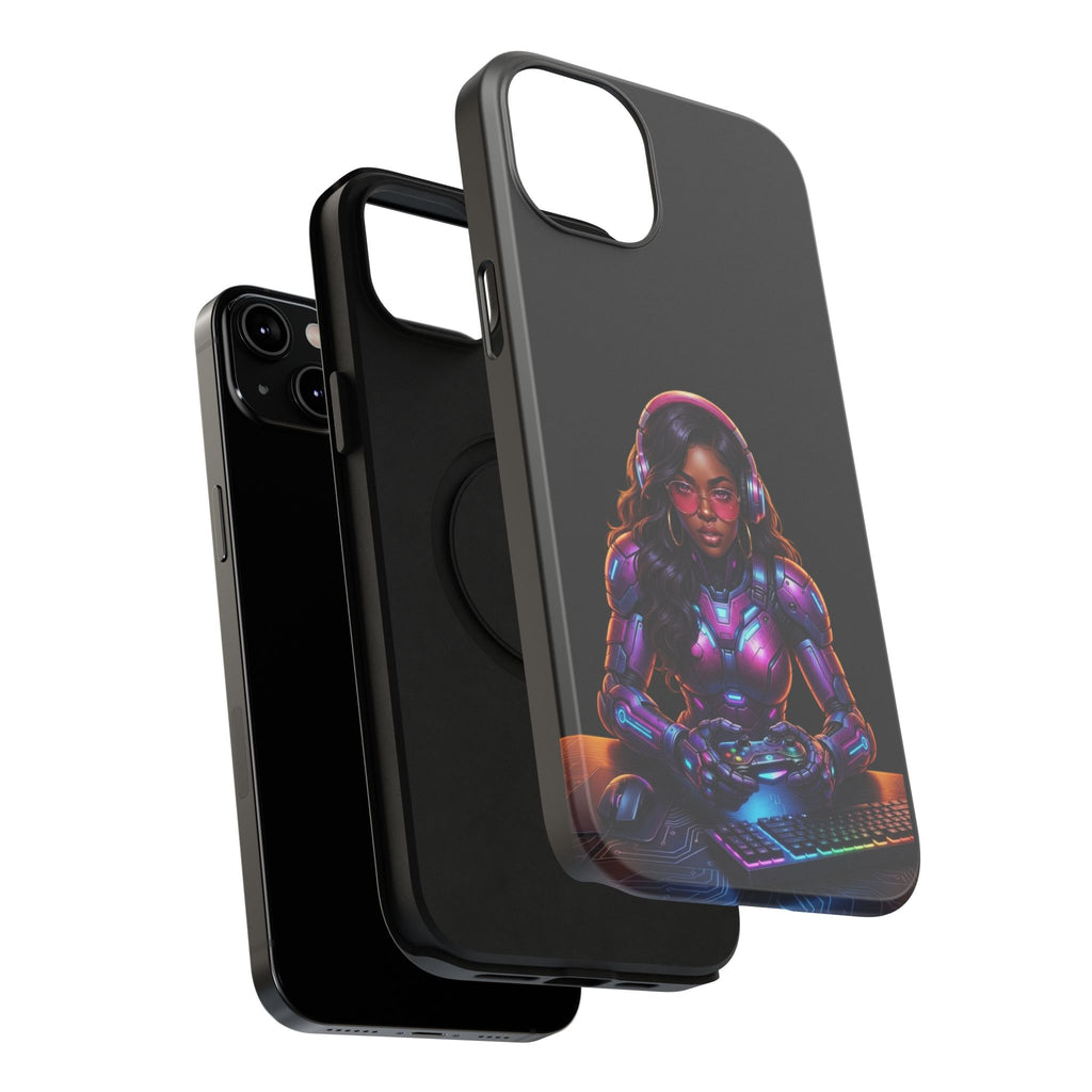 Gamer Girl Cyber Armor Phone Case — Impact‑Resistant Protective Cover