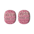 Nurse Life Pink Floral AirPod Max — Stethoscope & EKG Design