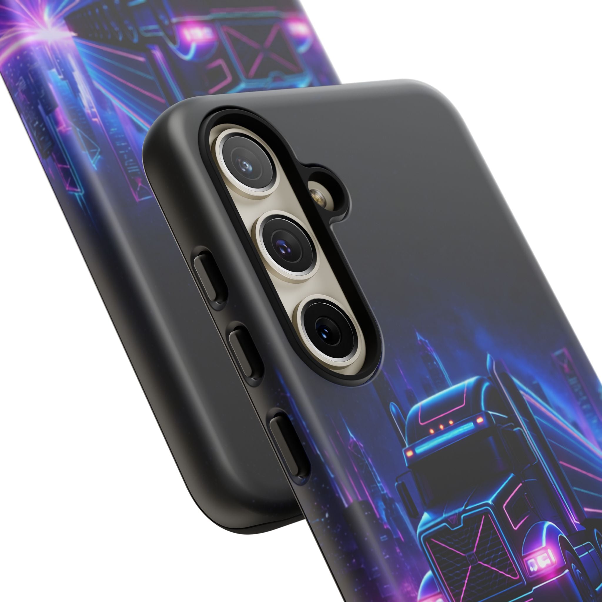 Neon Retro Rig Phone Case — Trucker Semi Truck Nightscape Protective Case