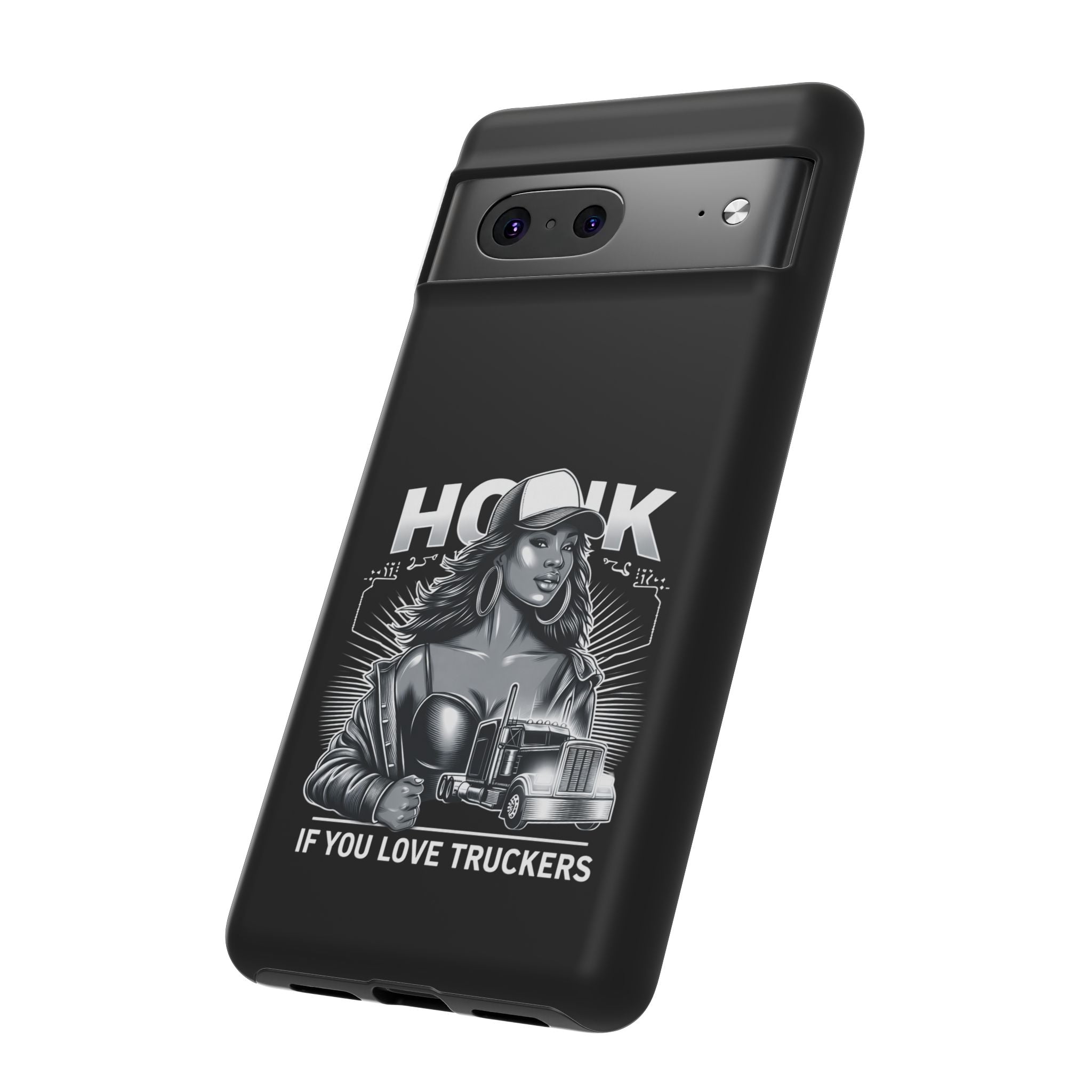 Phone Case — 'Honk' Trucker Girl Retro Semi Truck Protective Case